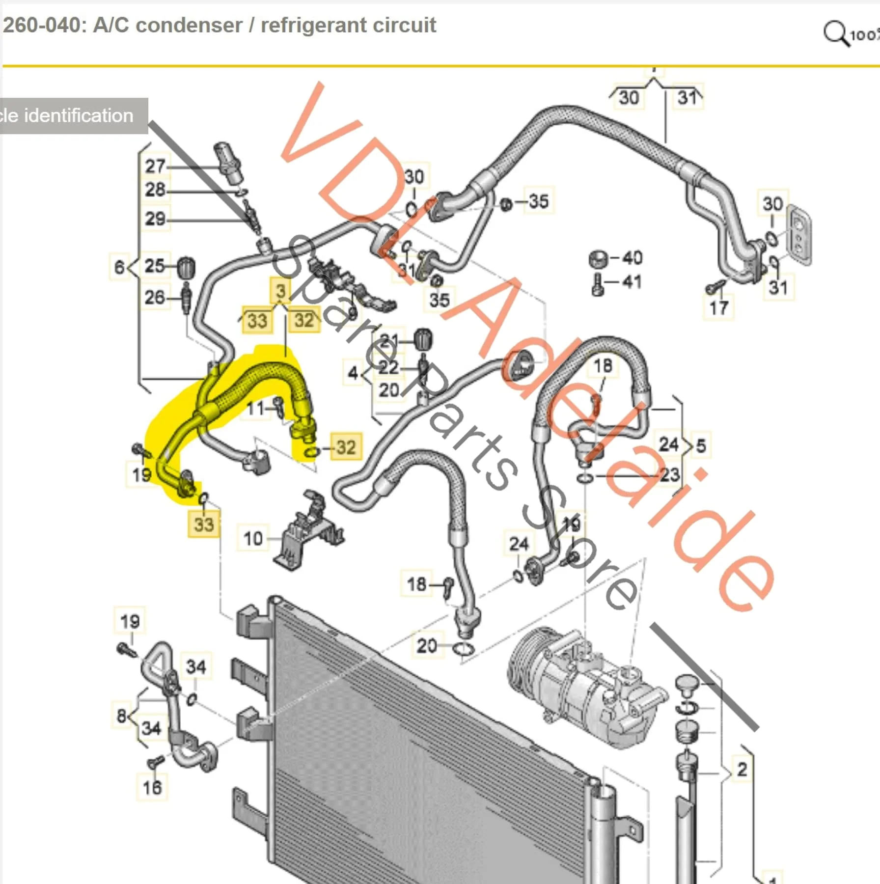 Audi RS3 8V Refrigerant Line Hose Pipe 8V0820742 - Image 2