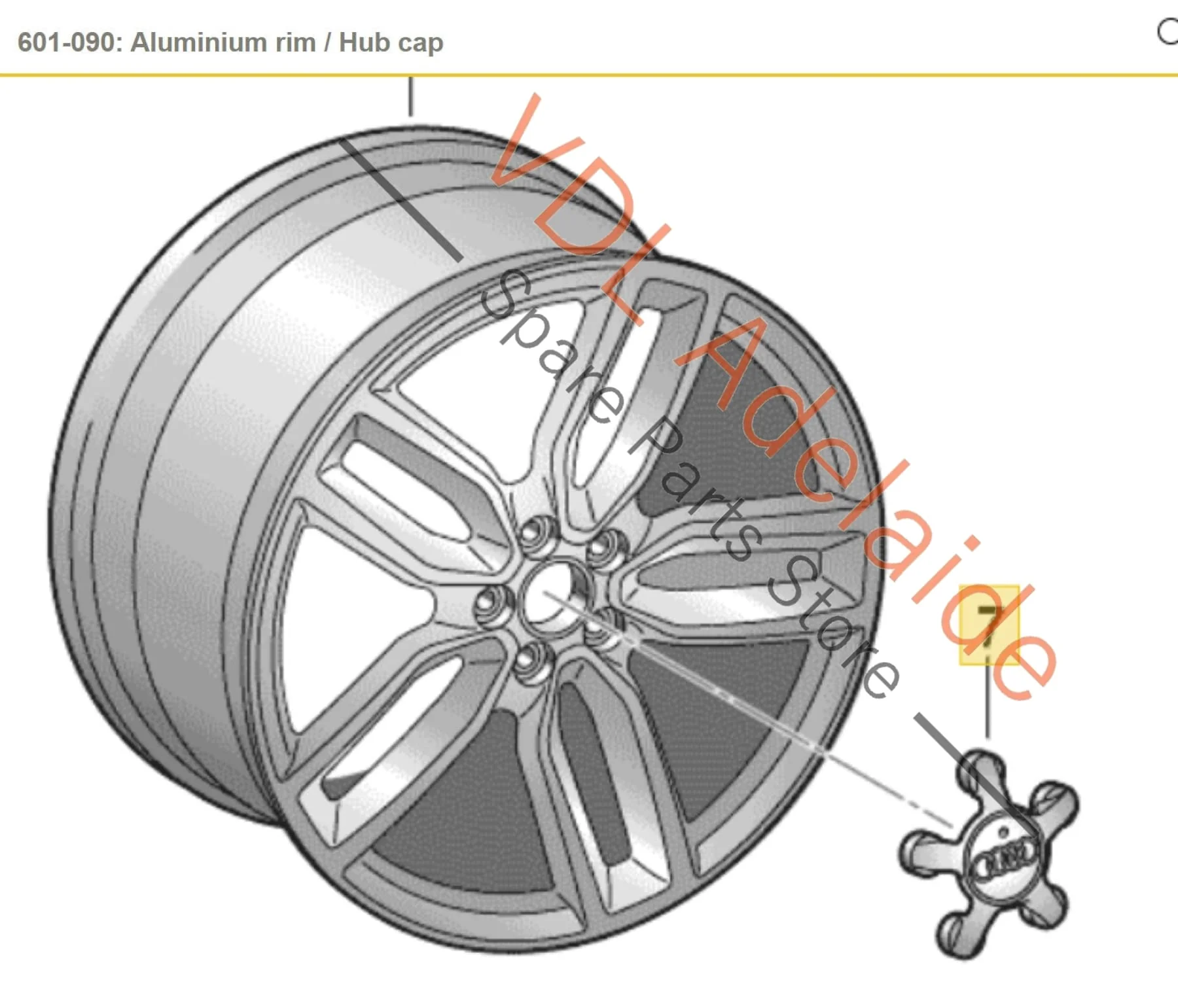 Audi A3 S3 Alloy Wheel Centre Hub Cap 8R0601165 - Image 2