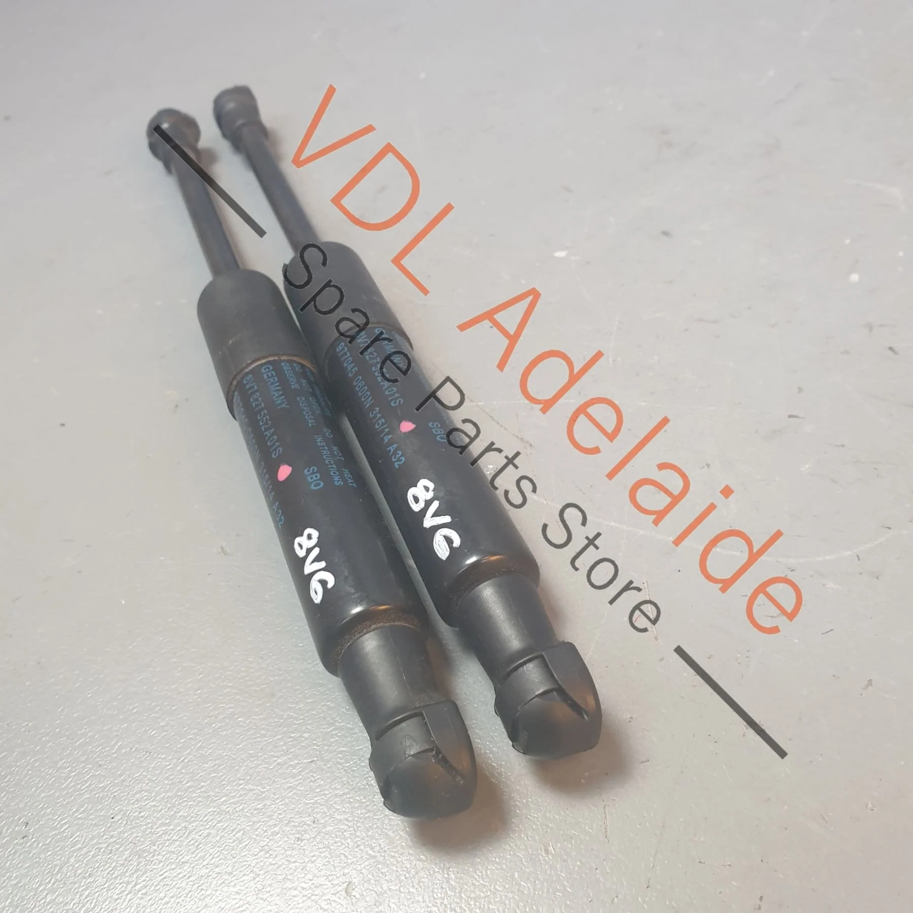 Audi A3 S3 Cabriolet Convertible Rear Boot Trunk Gas Lift Struts (Pair) 8V7827552A - Image 5