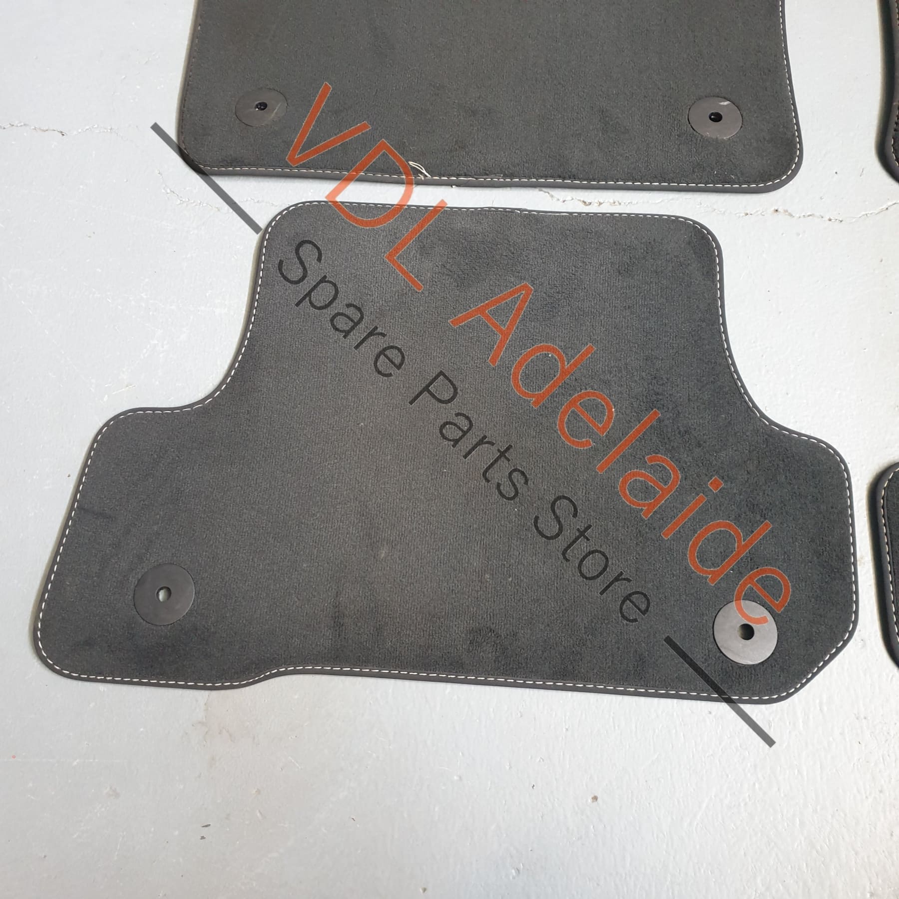 Genuine OEM Audi A3 S3 Interior Carpet Mat Set 8V7864452A Black with White Stitching - Image 6