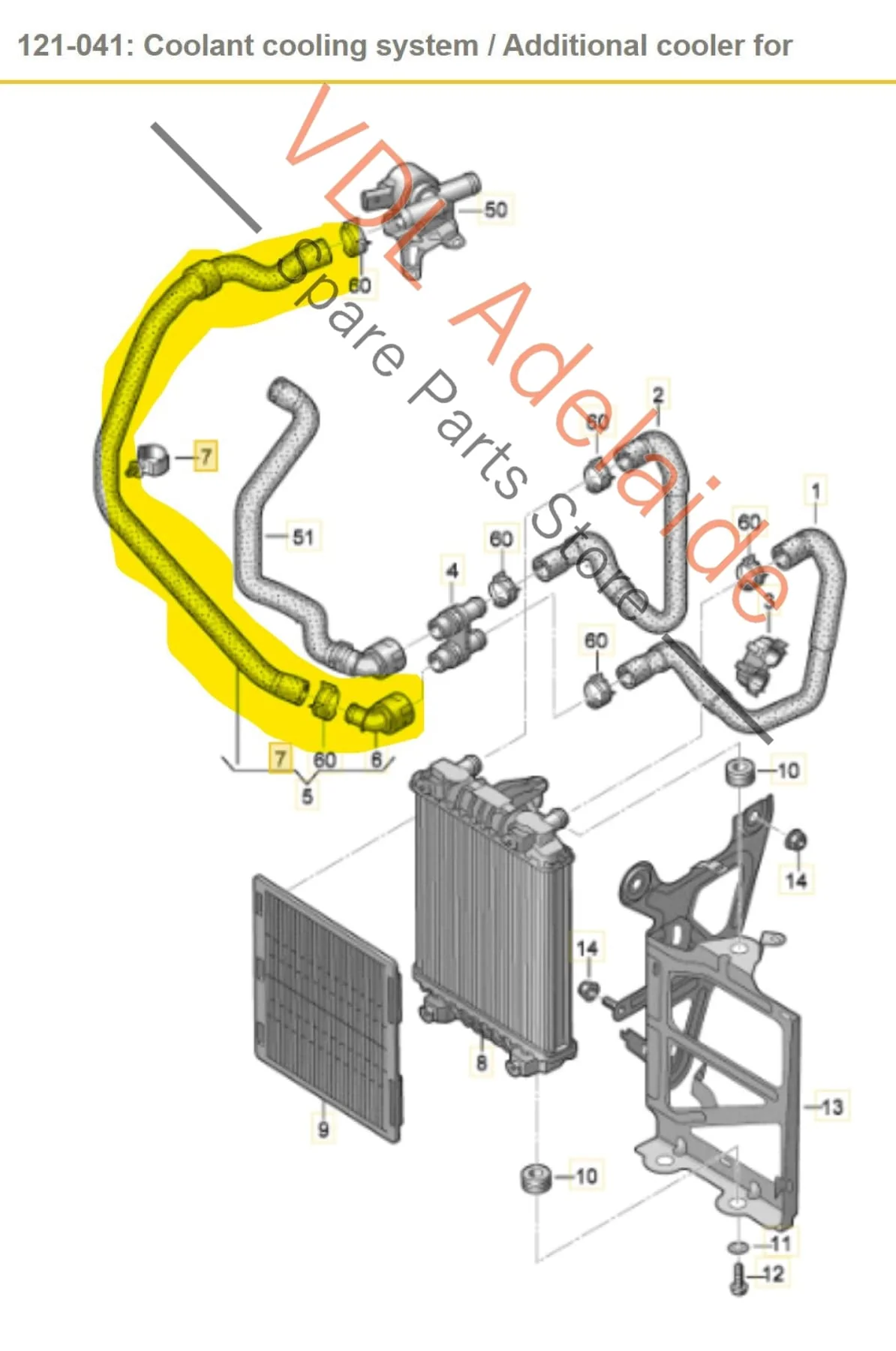 Audi A3 S3 RS3 Additional Radiator Cooling Hose Water Pipe 5Q0122051AT - Image 2