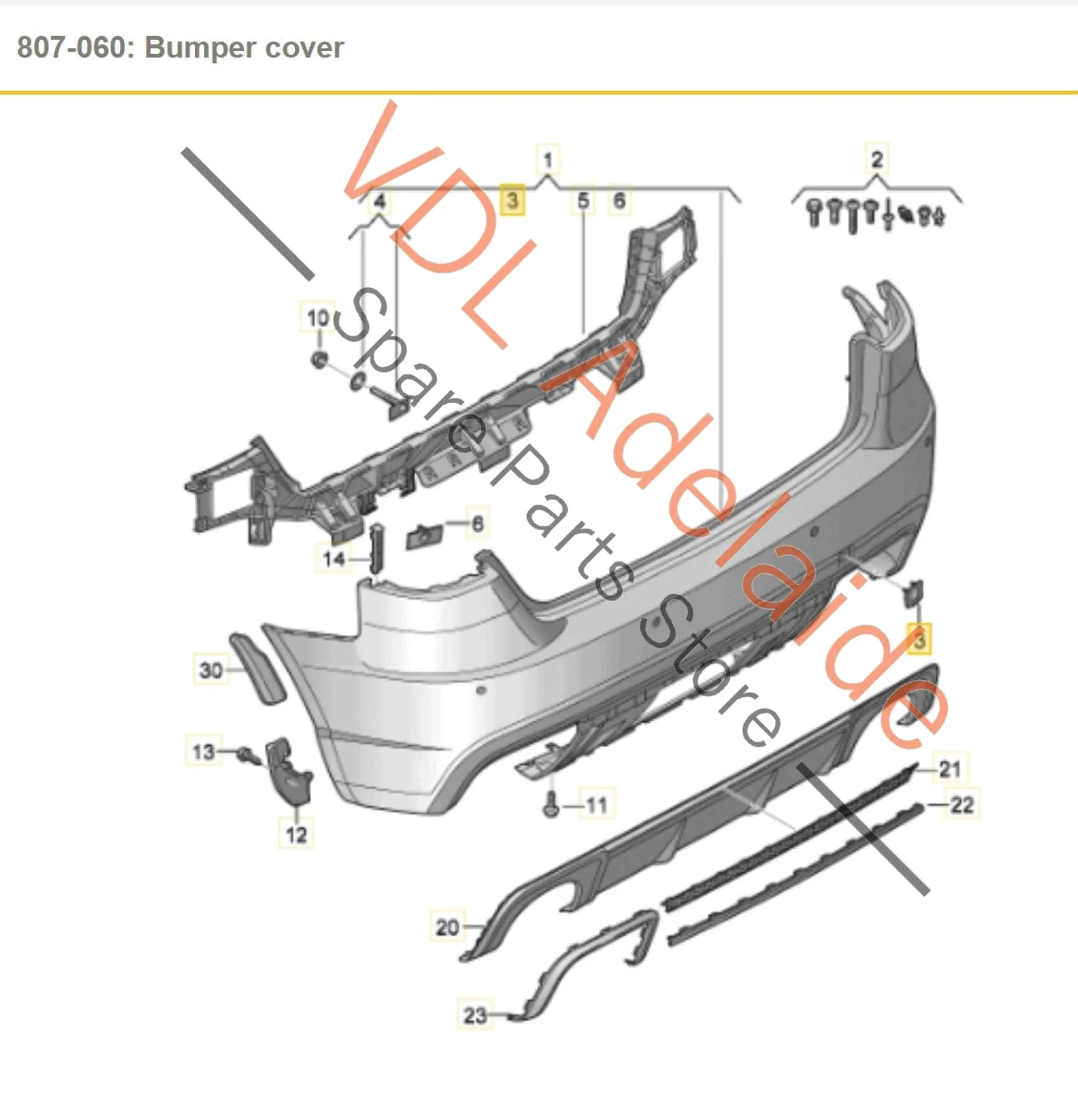 Audi RS3 8V Rear Bumper Tow Hook Cover 8V4807441C Y6Y6 Y6 / Y3T Catalunya Red Metallic - Image 2