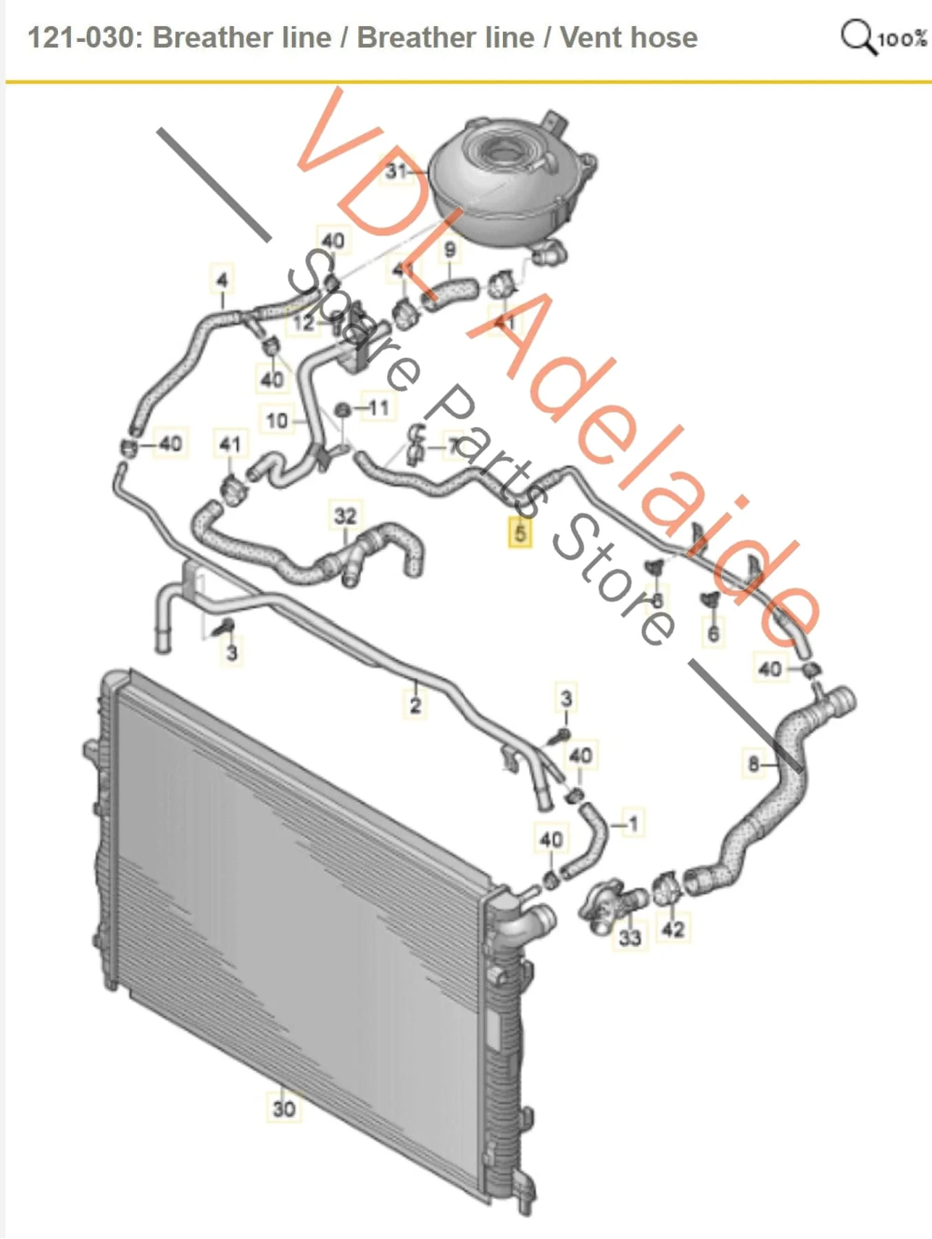 Audi RS3 8V Coolant Breather Hose Pipe 8V0122061 - Image 2