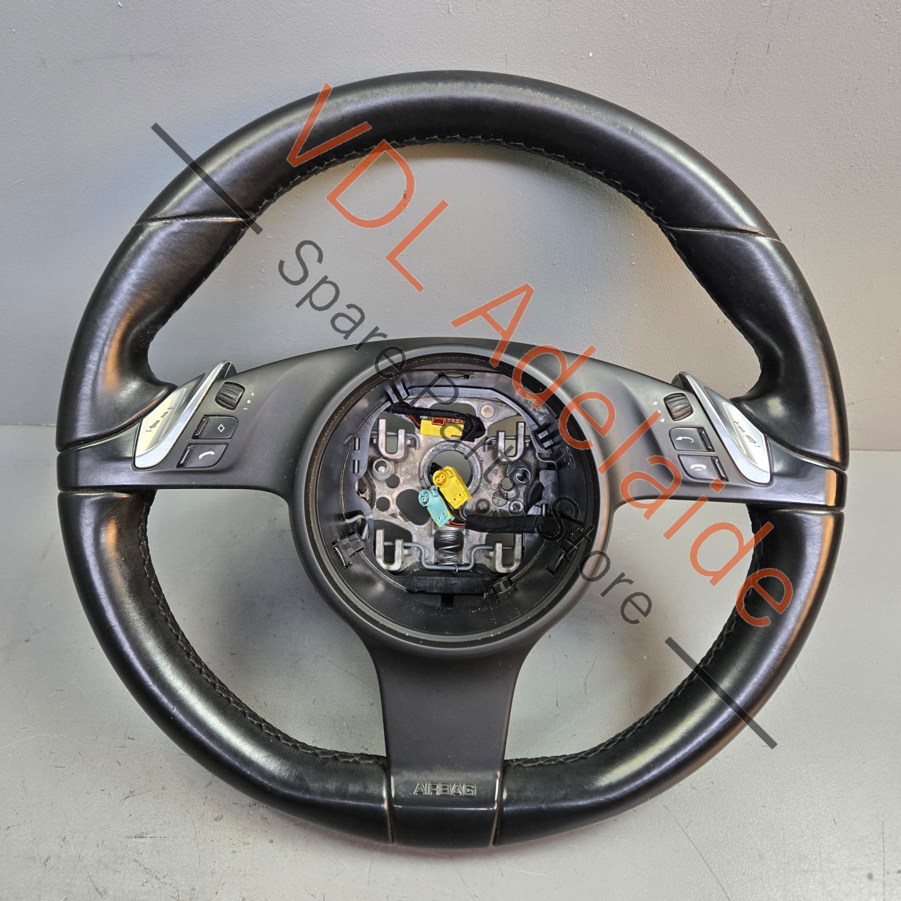 Porsche Cayenne 958 Panamera 911 Multifunction Steering Wheel Black Leather