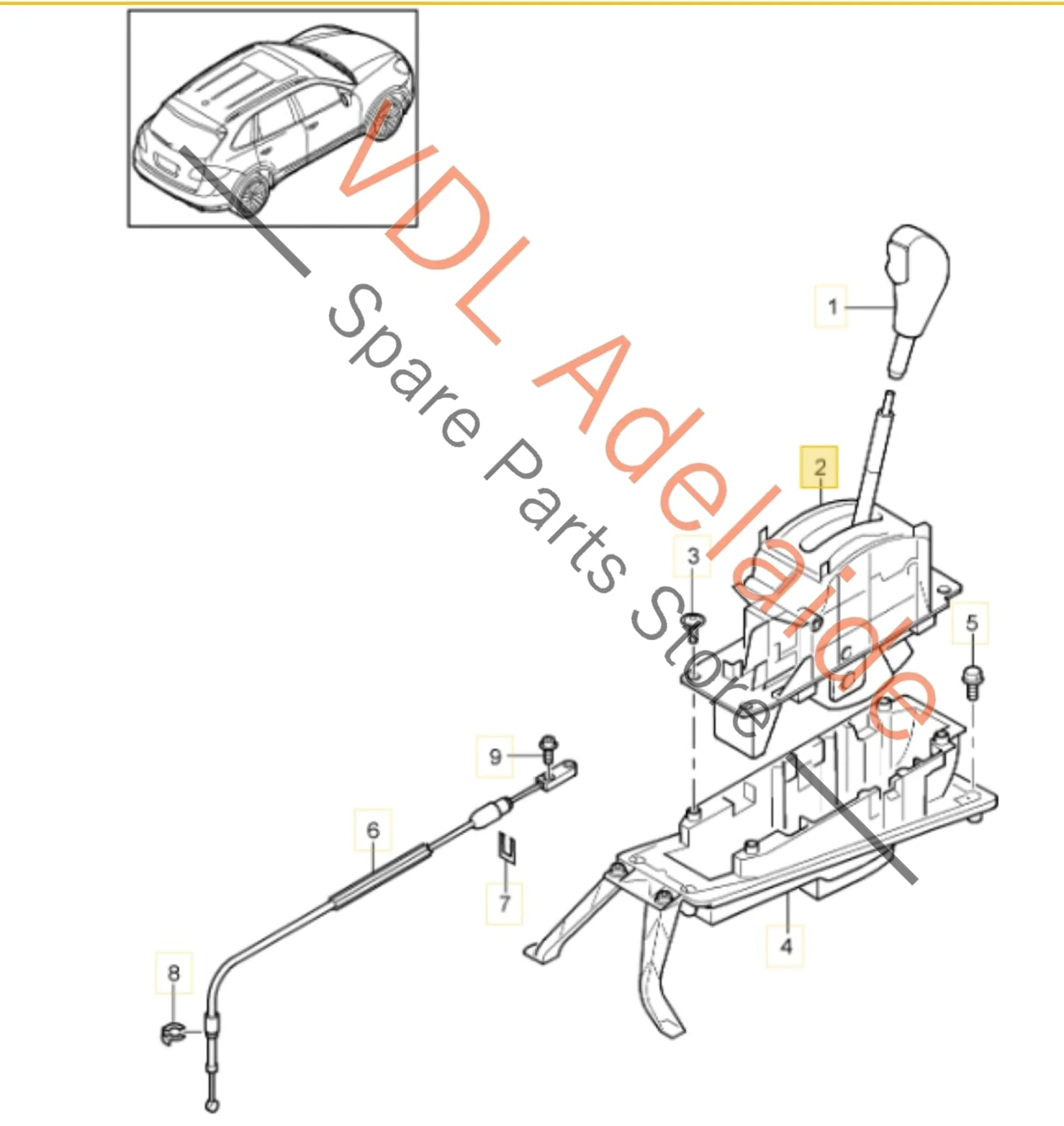 Porsche Cayenne 958 Gear Shifter Selector Mechanism 95842609300 95842609310 7P5713025N - Image 2