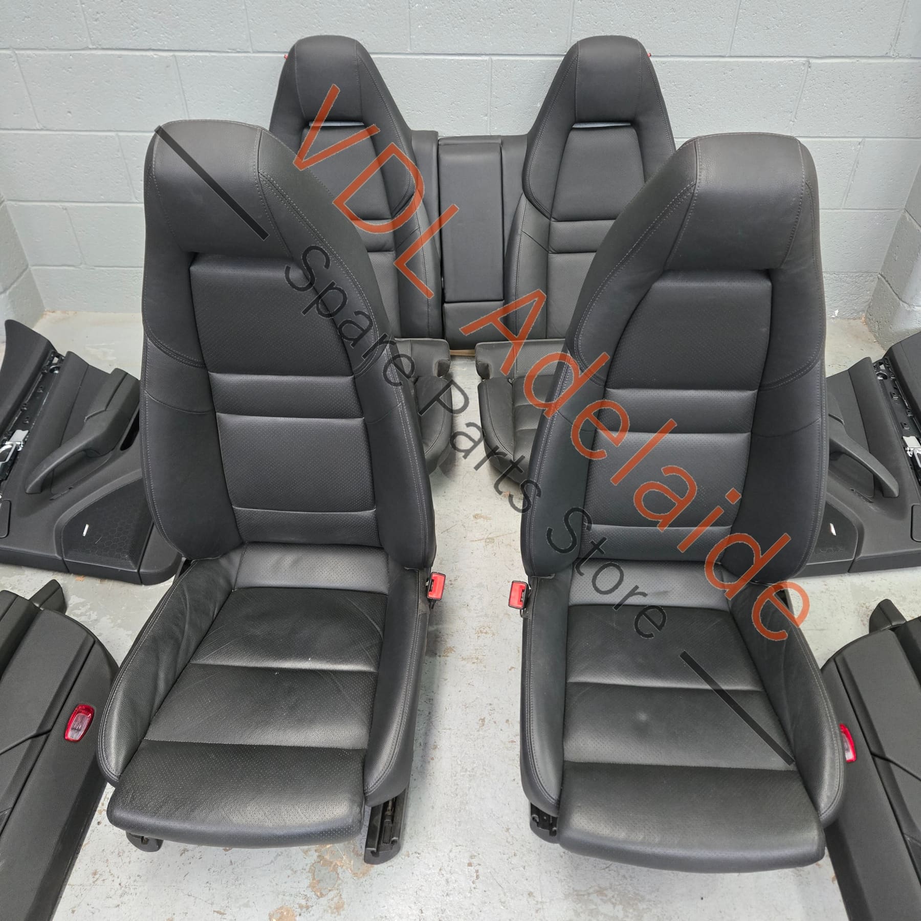 Porsche Panamera 970 Black Leather Interior Set Seats & Door cards