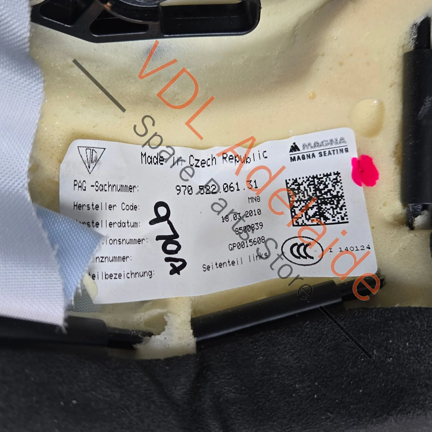 Porsche Panamera 970 Left Side Rear Airbag 97052206131 - Image 3