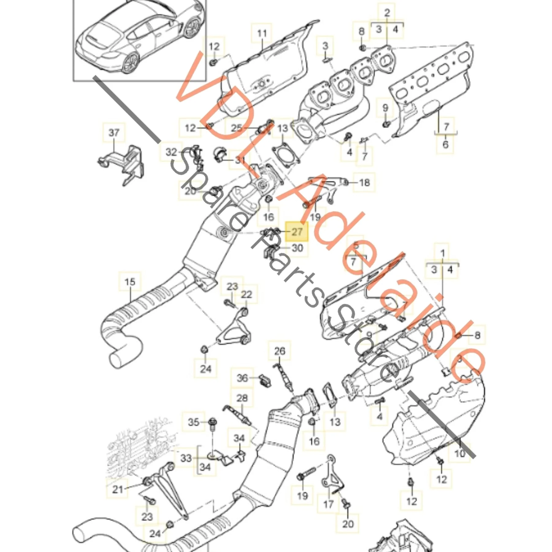 Porsche Panamera 970 Lambda Probe Oxygen Sensor Down stream bank 2 Cyls 5-8 97060617301 - Image 2