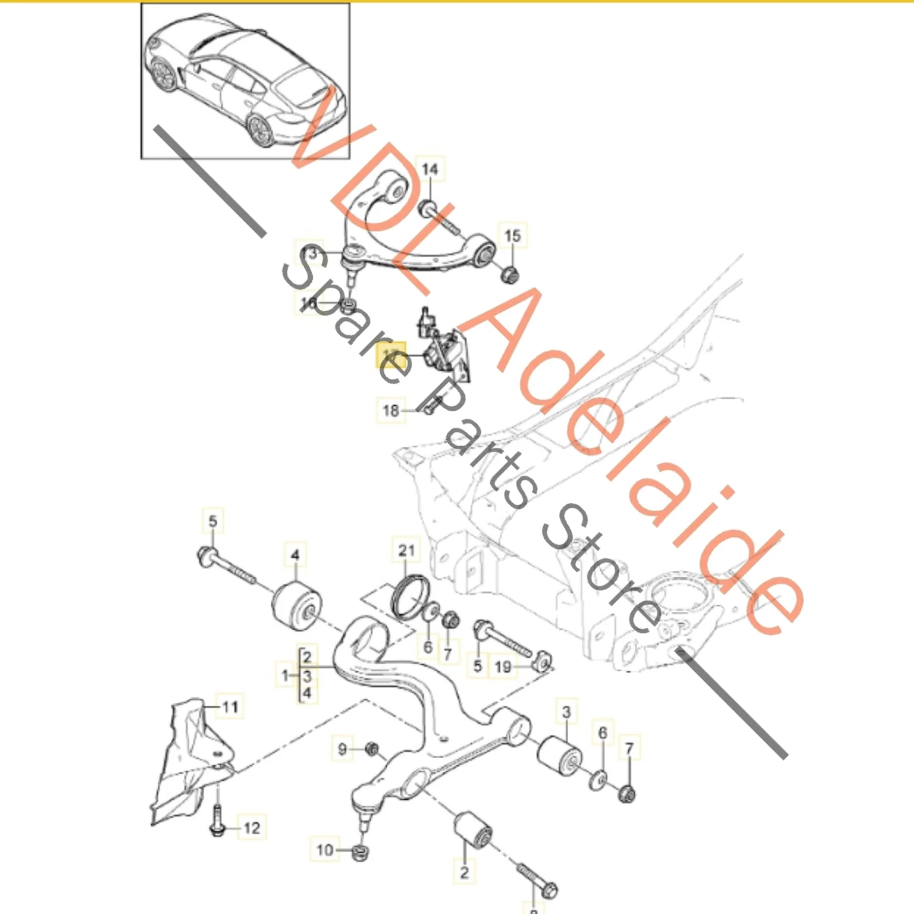 Porsche Panamera 970 Front Left Suspension Level Sensor 97034302103 - Image 2
