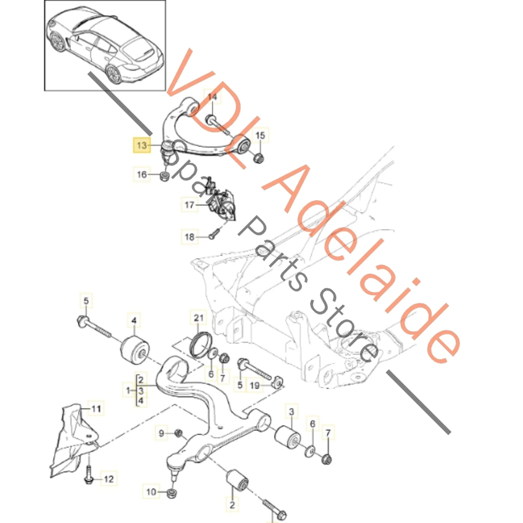 Porsche Panamera 970 Front Upper Suspension Wishbone Control Arm 97034105110 - Image 2