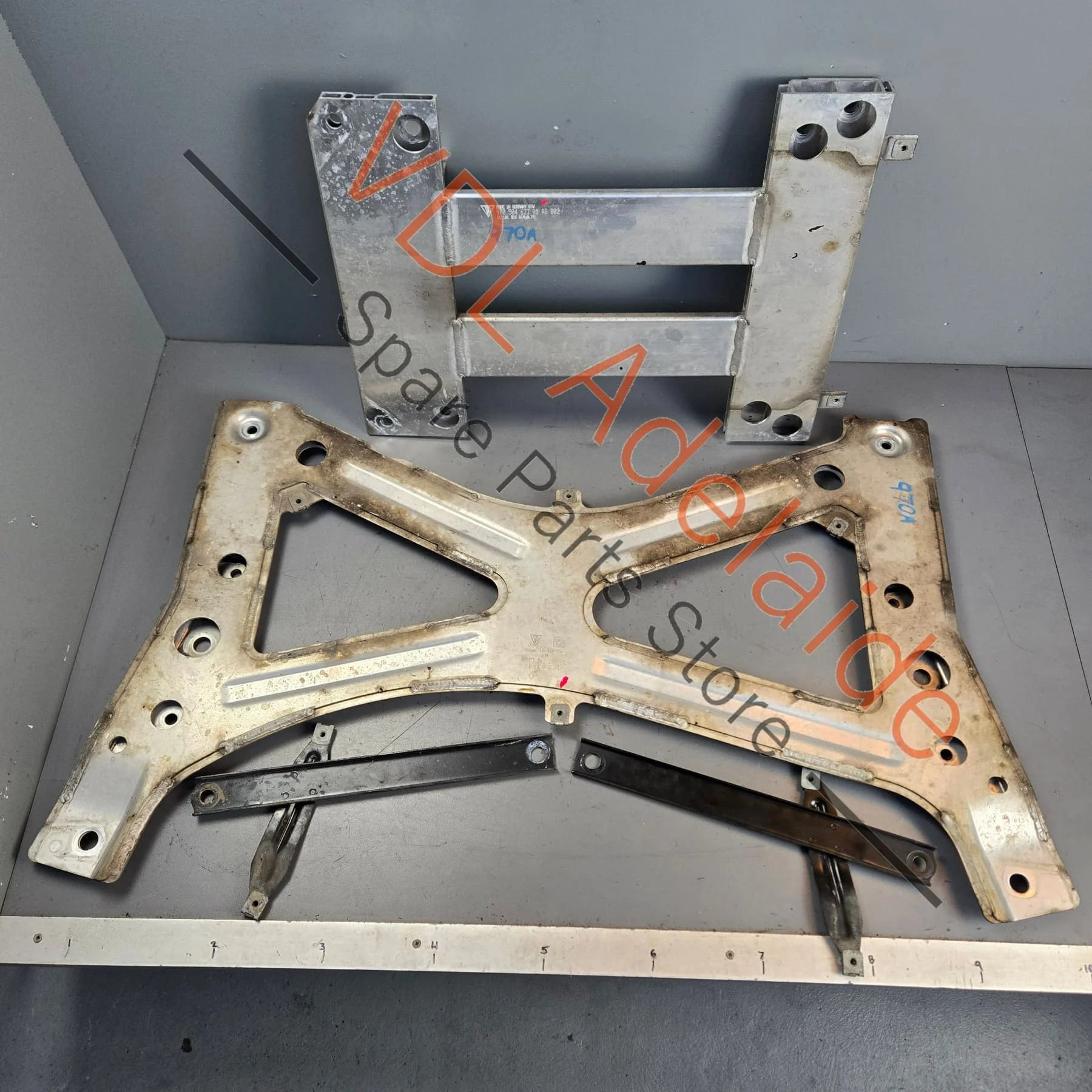Porsche Panamera 970 Front Crossmember Frame Brace Under Body Frame 97034126107 97050462301 - Image 2