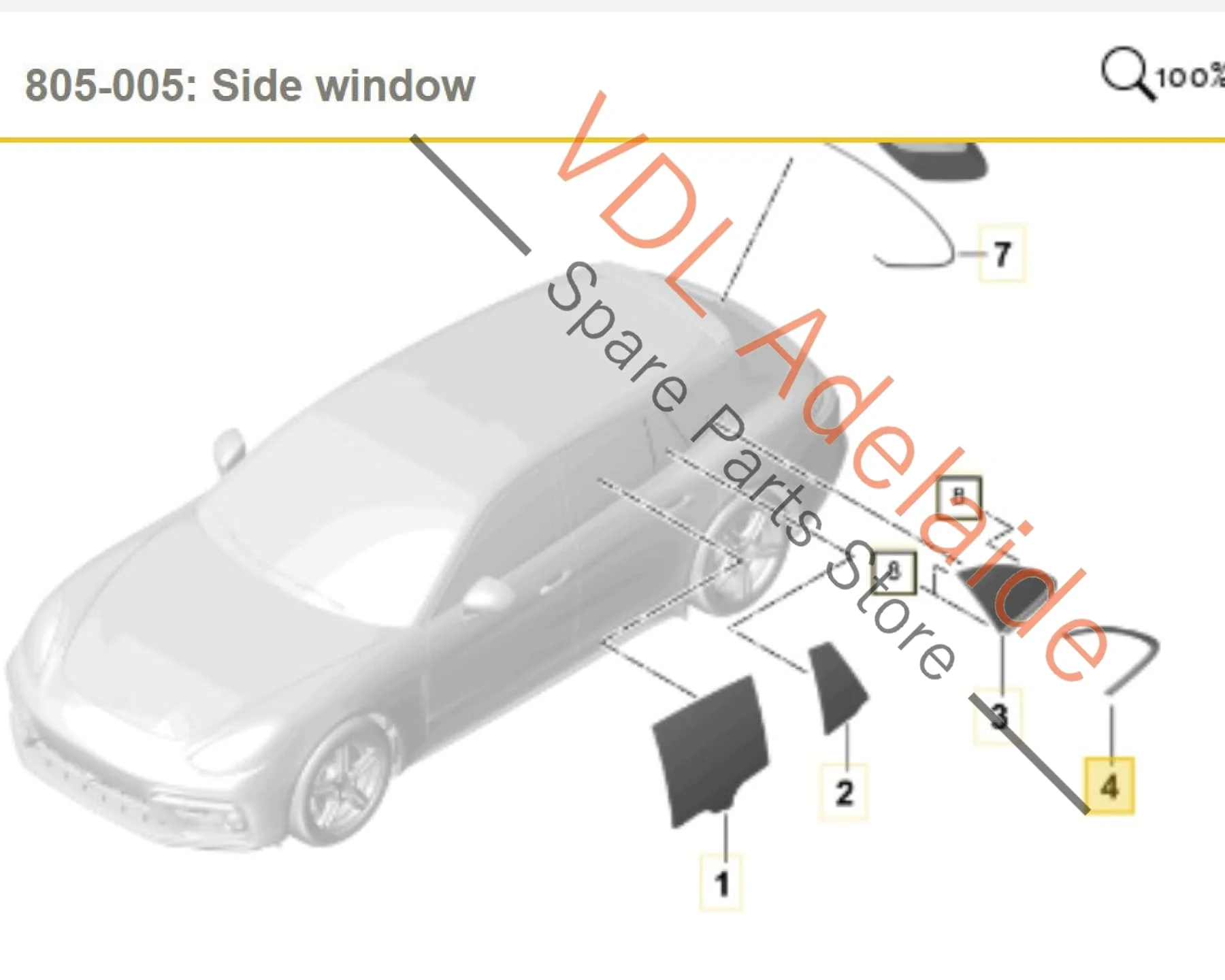 Porsche Panamera Turismo Rear Right Side Window Exterior Trim Black 974853996B - Image 2