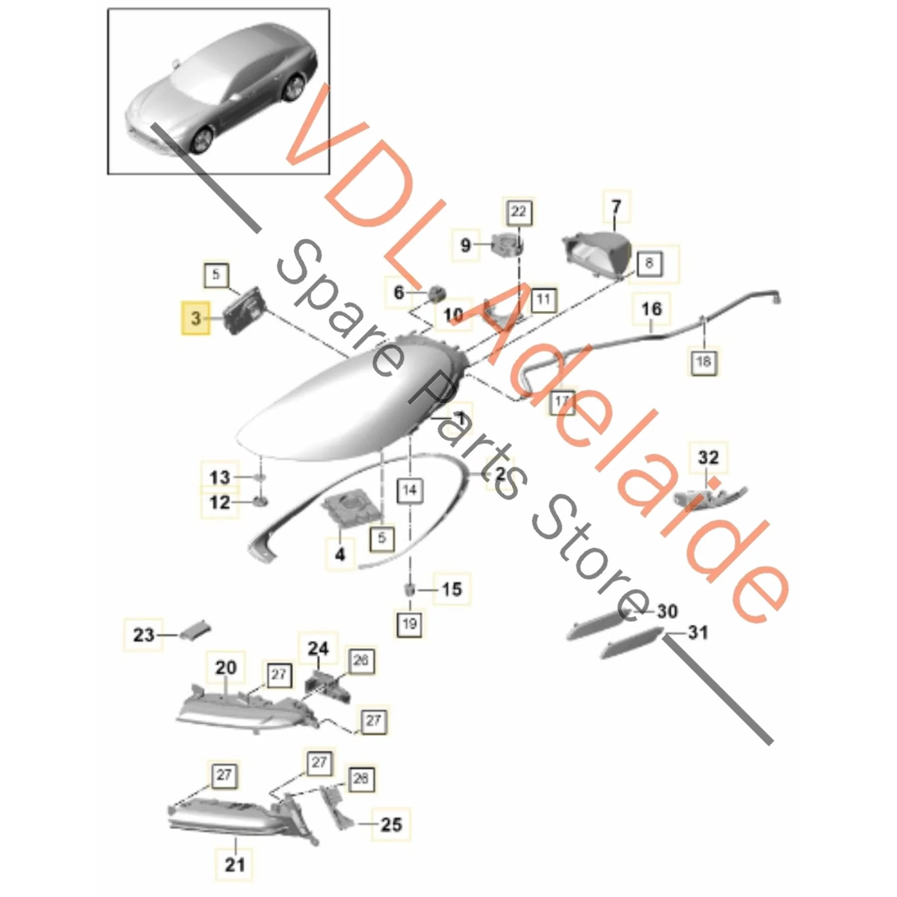 Porsche Panamera 971 PDLS Headlight Control Module 9A790739900 4M0907399A - Image 2