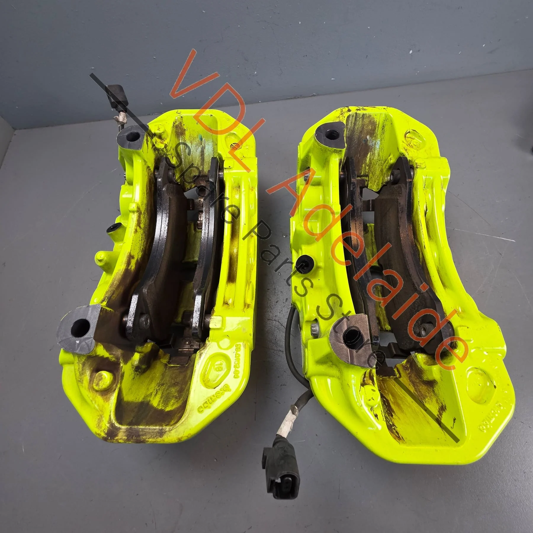 Porsche Panamera 971 6 Piston Brembo Brake Caliper Set suit 350mm x 34mm rotor Acid Green - Image 5