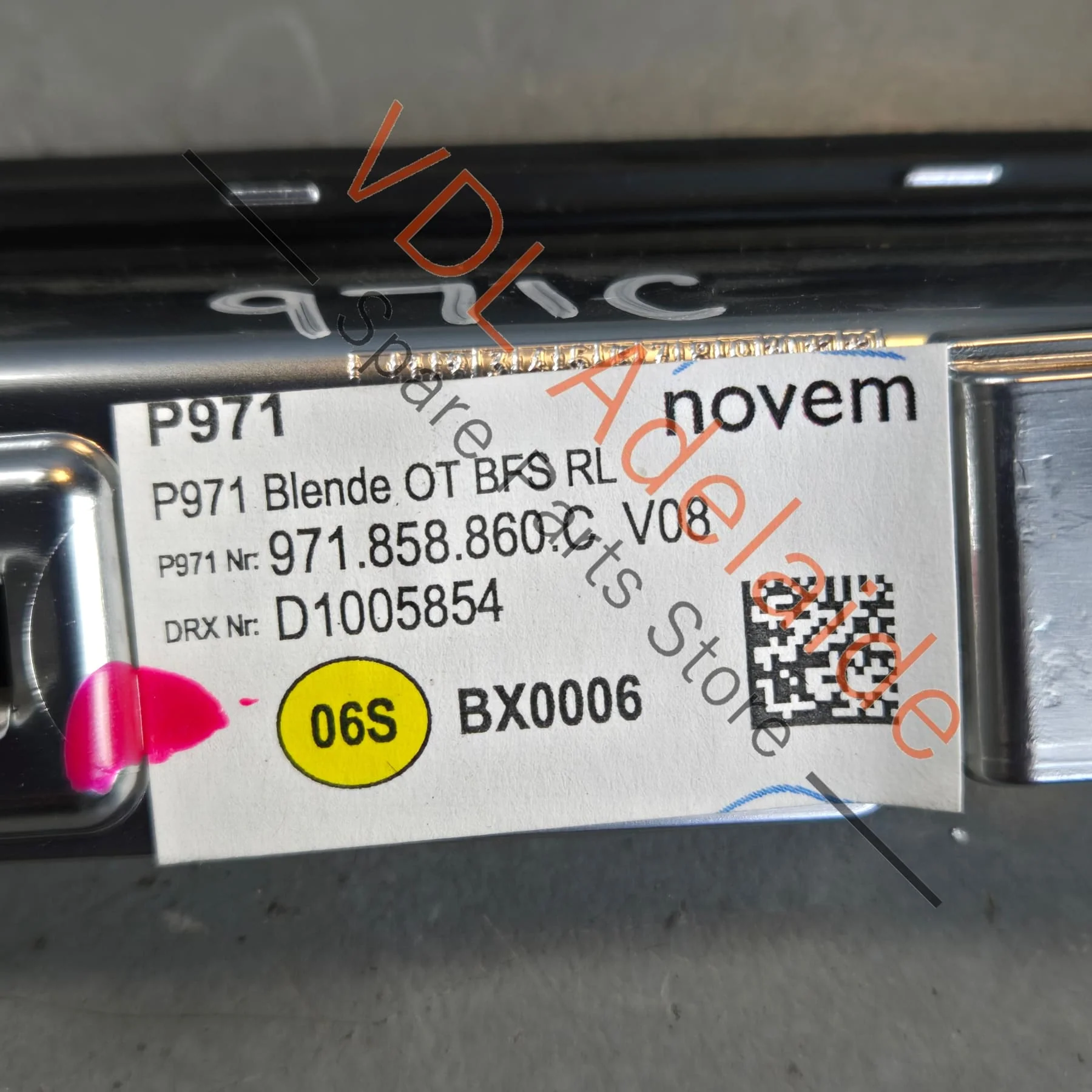 Porsche Panamera 971 2017-2020 Dashboard Trim Insert Chrome Galvano Silver 971858860C V08 - Image 7