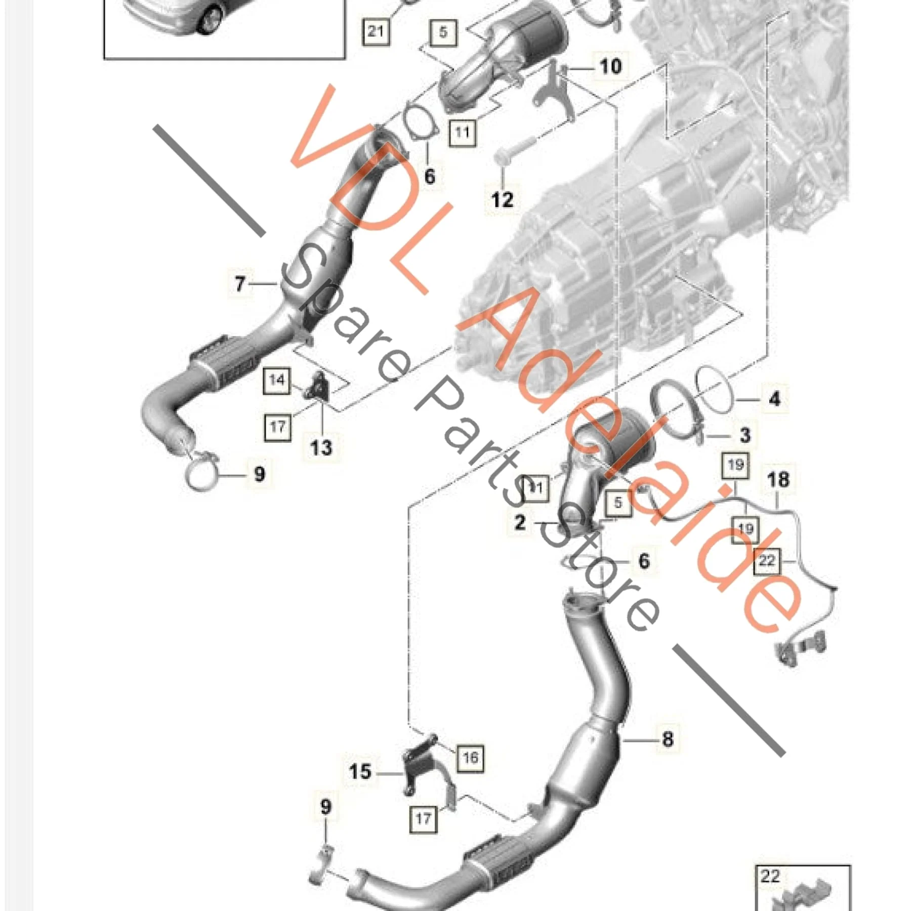 Porsche Panamera 2.9L V6 Left & Right Catalytic Converter Set 971254400G 971254450G - Image 2