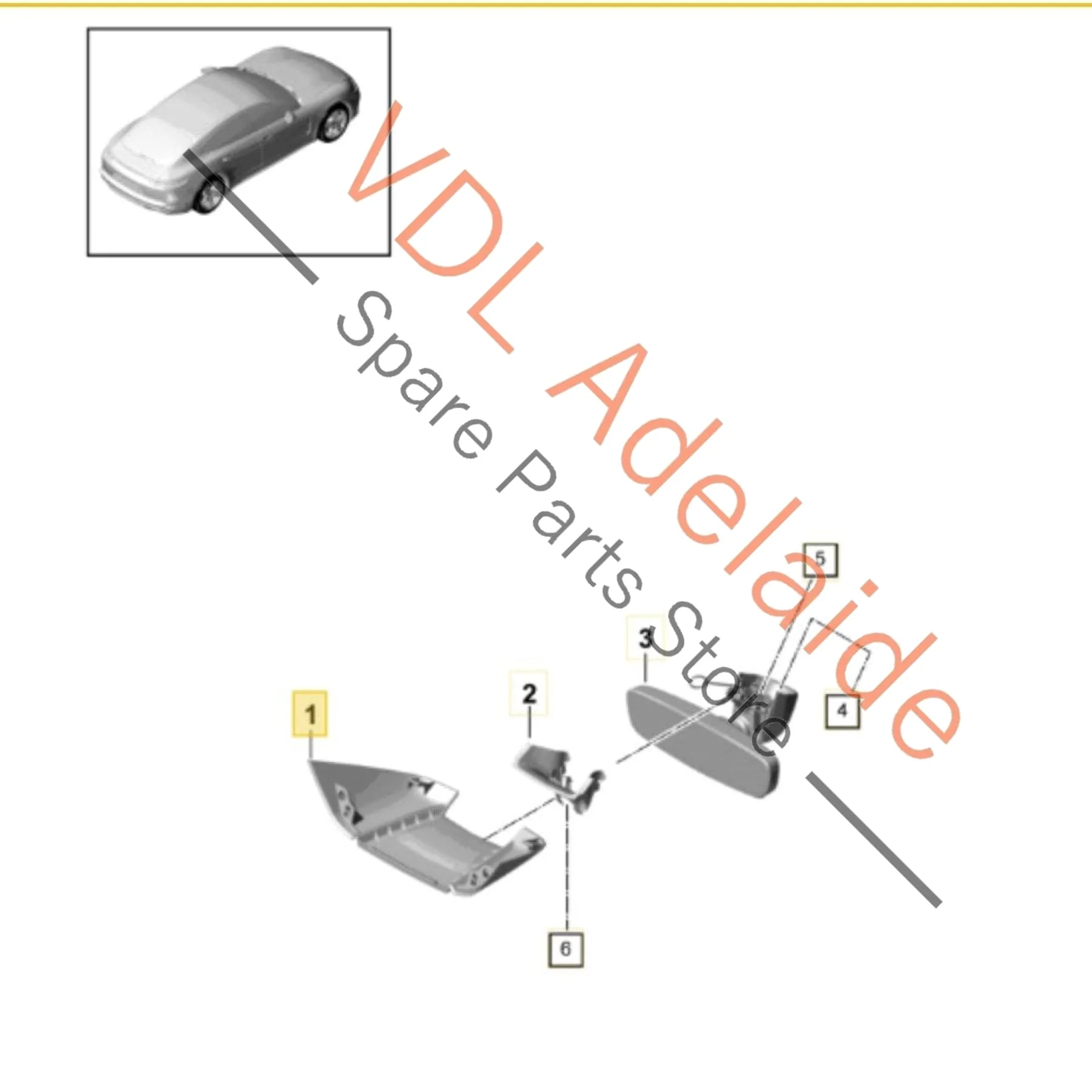 Porsche Panamera Interior Mirror Windscreen Trim 971863081A 4PK - Image 2