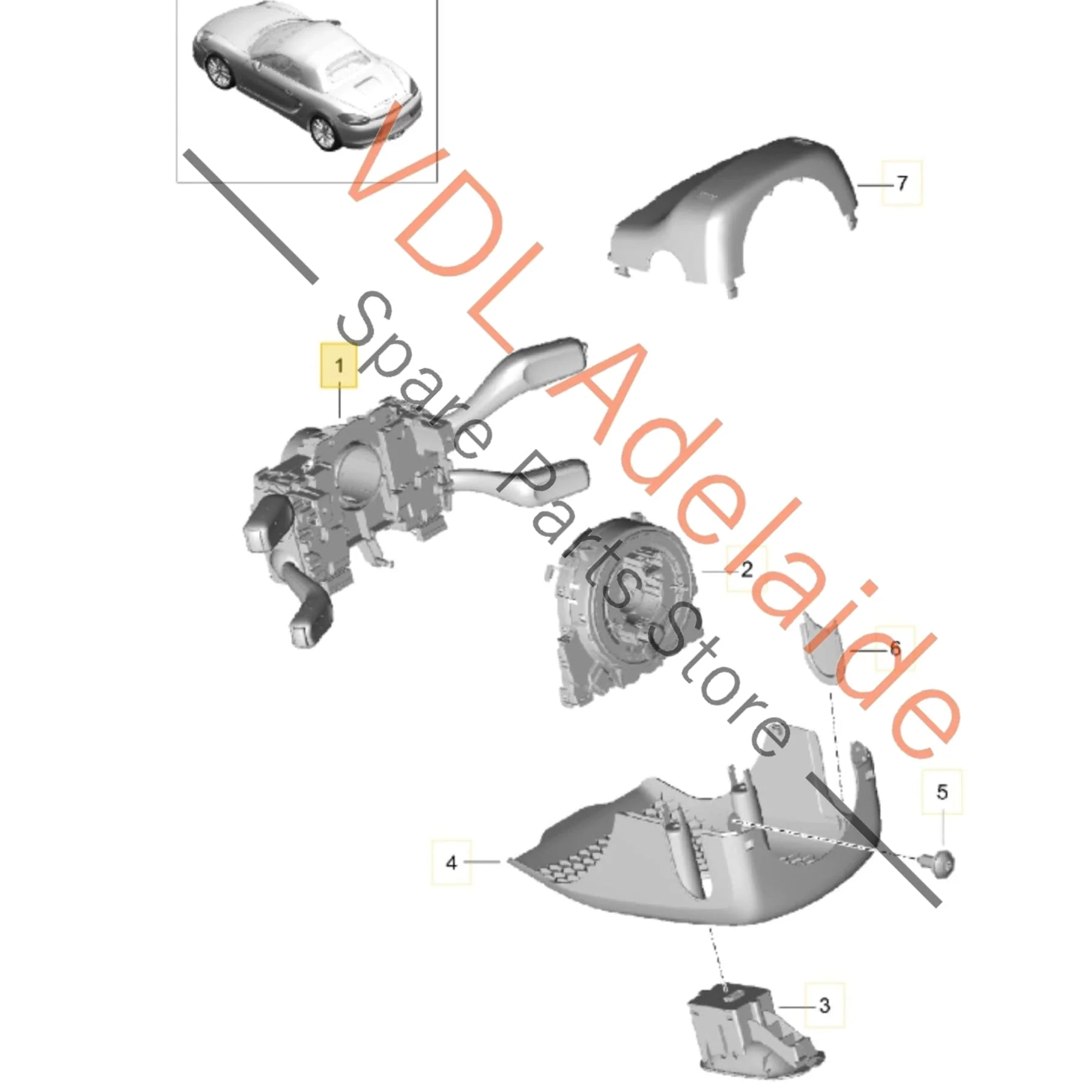 Porsche 911 991 Cayman Boxster 981 Steering Column Switch Stalk Wipers Indicator Cruise - Image 2