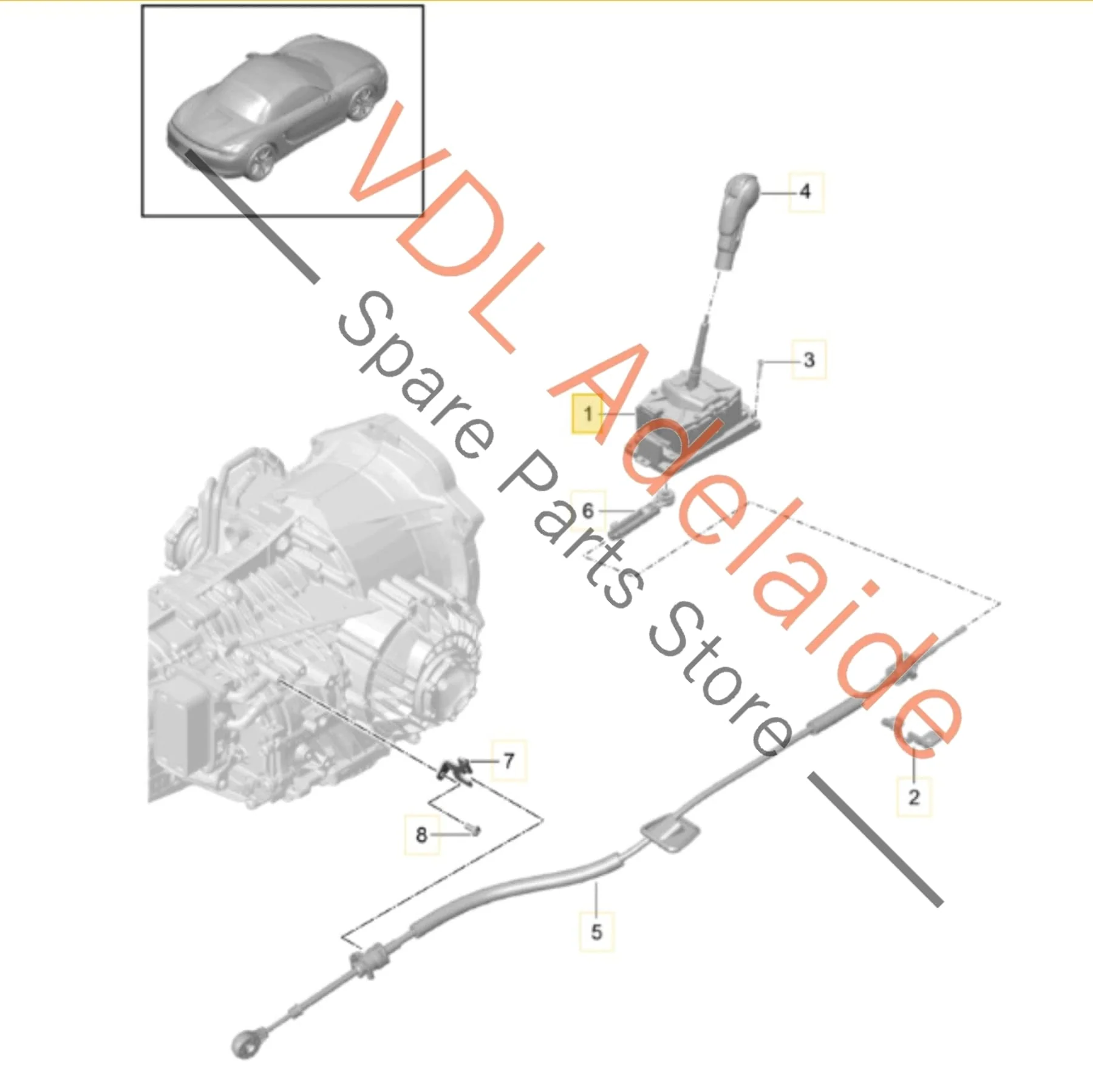 Porsche 911 Boxster Cayman PDK Gear Shifter Selector Mechanism 9G142601111 - Image 2