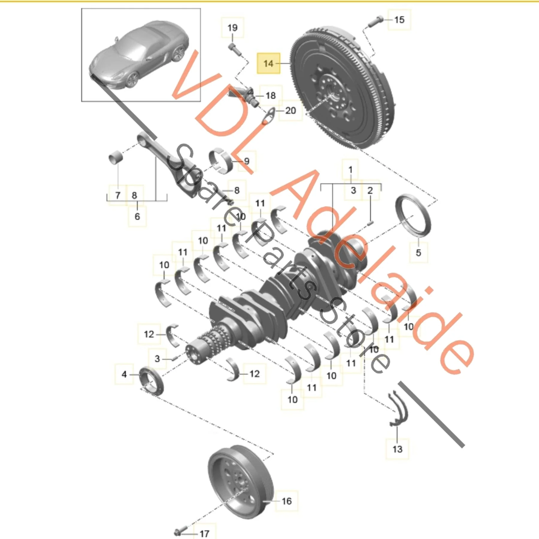 Porsche Boxster Cayman 2.7L Dual Mass PDK Flywheel 98111402000 - Image 2
