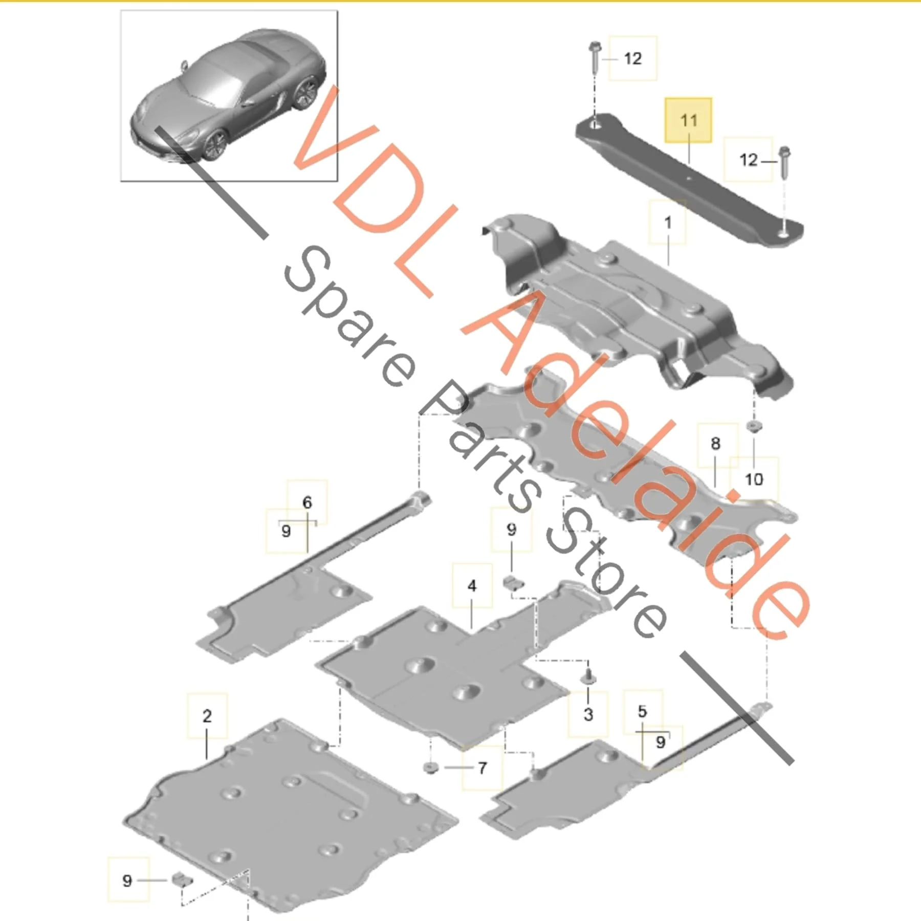 Porsche Boxster Cayman Transverse Lateral Strut Bracket 98150484300 - Image 2