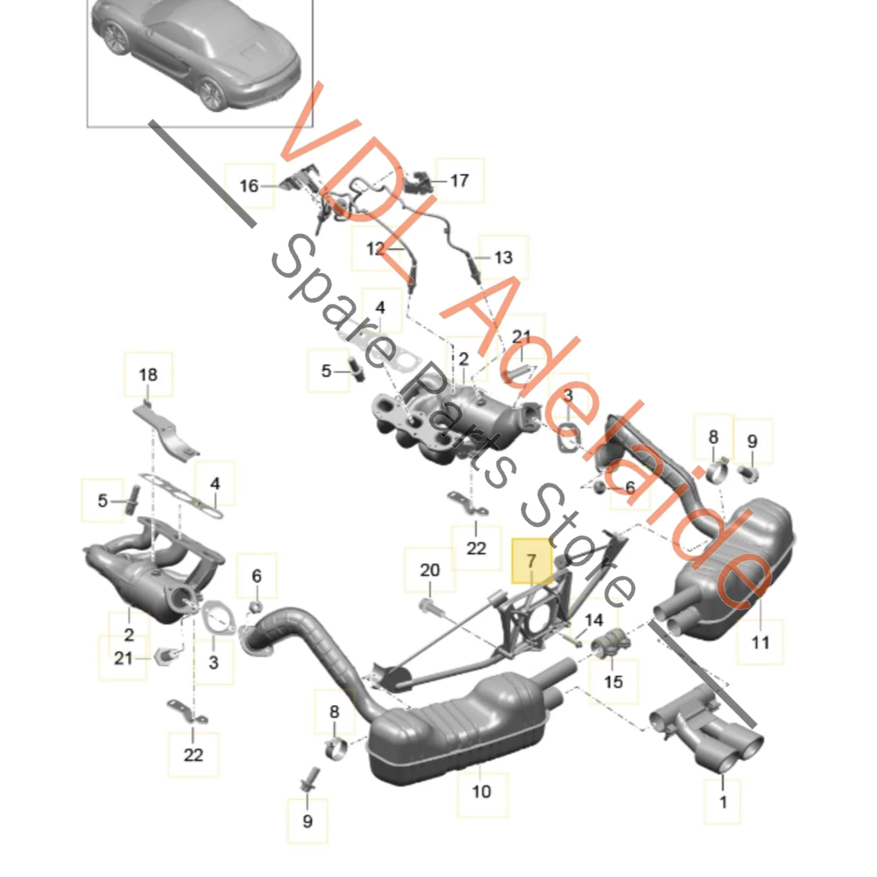 Porsche Cayman Boxster Sport Exhaust System Gearbox Mounting Bracket 98111127302 - Image 2