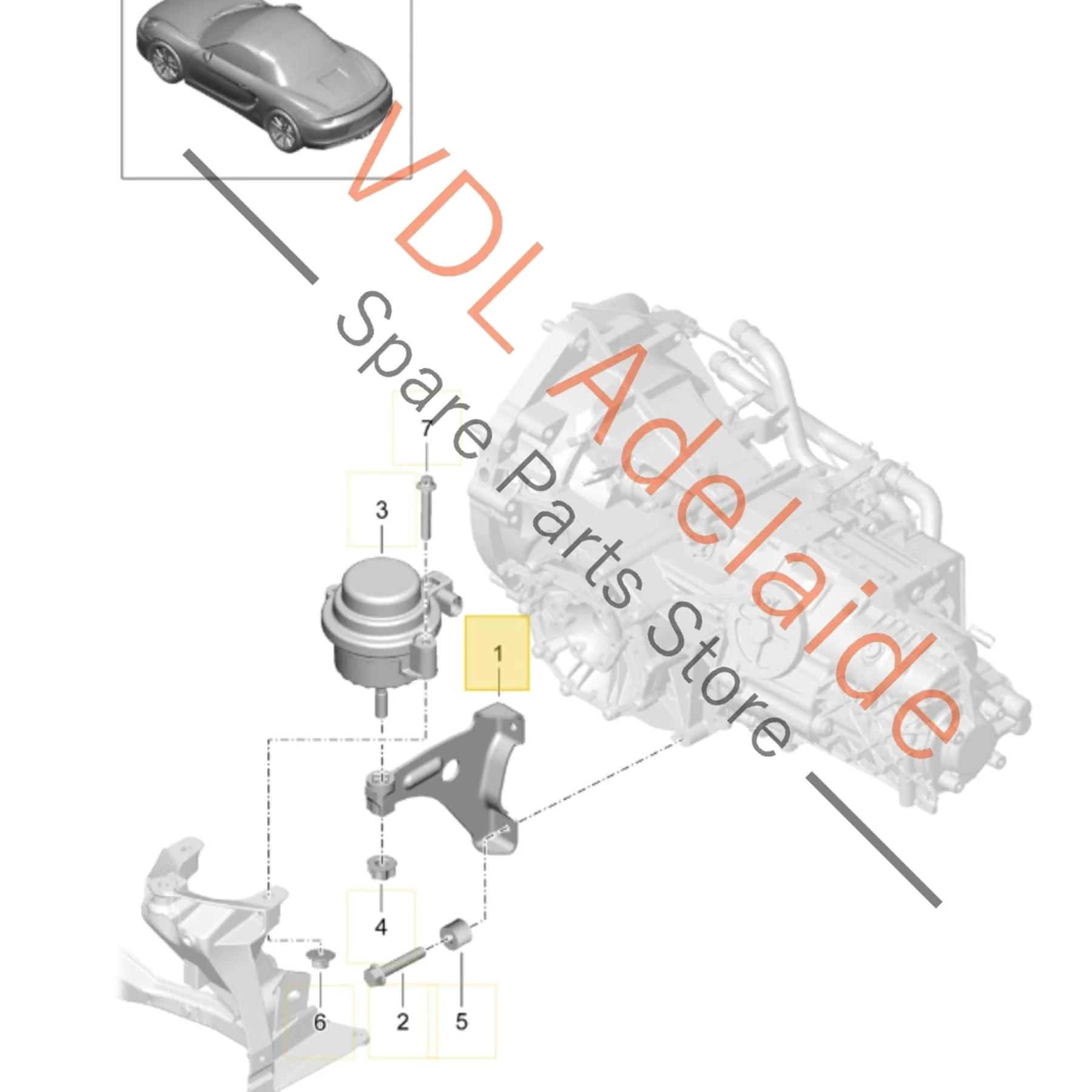 Porsche Cayman Boxster Right Side Engine Mount Bracket 98137519600 - Image 2