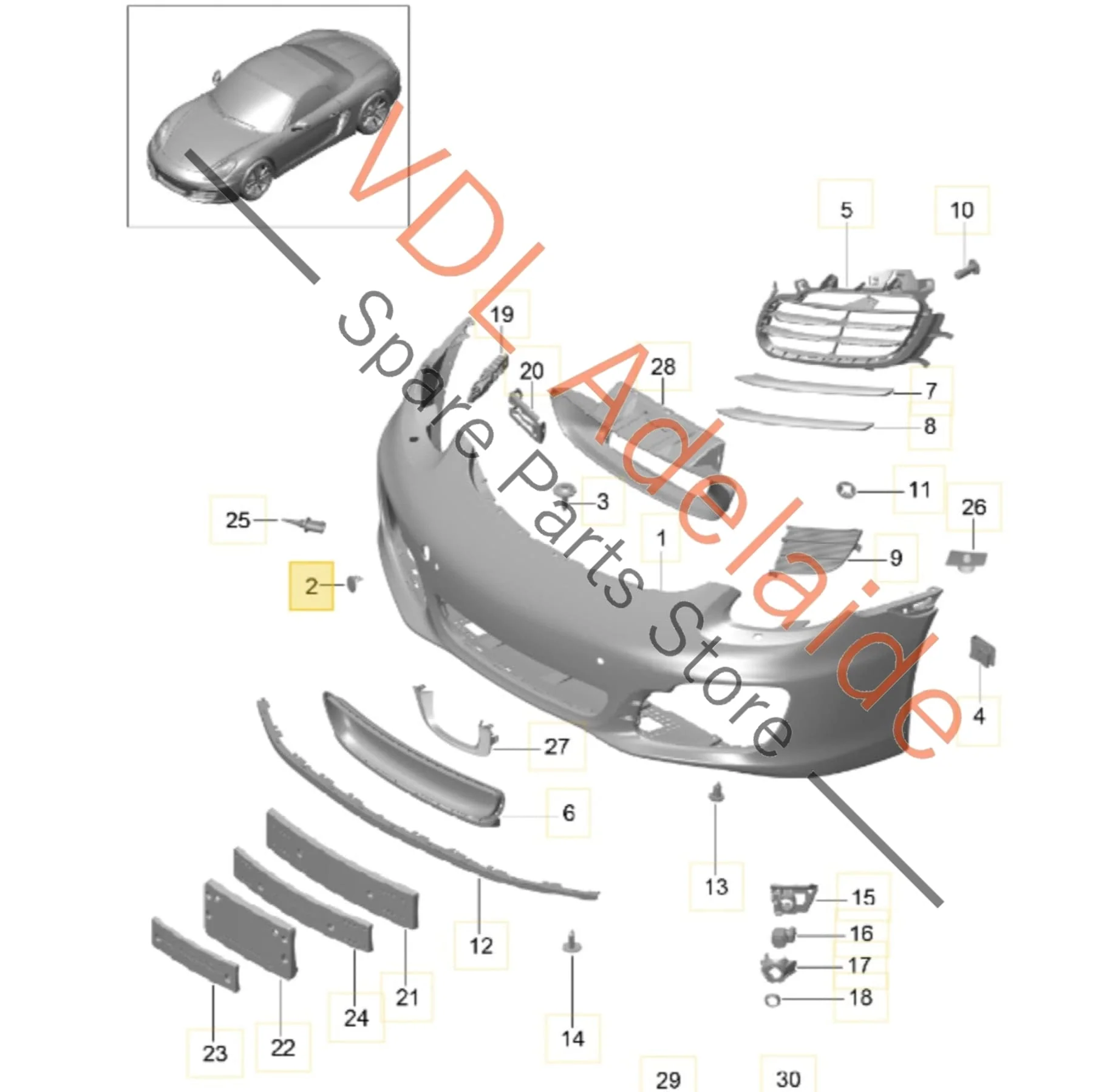 Porsche 911 Boxster Cayman Front Bumper Tow Hook Cover Cap 99150570300 Racing Yellow 1S1, P3 / 1S1 - Image 2
