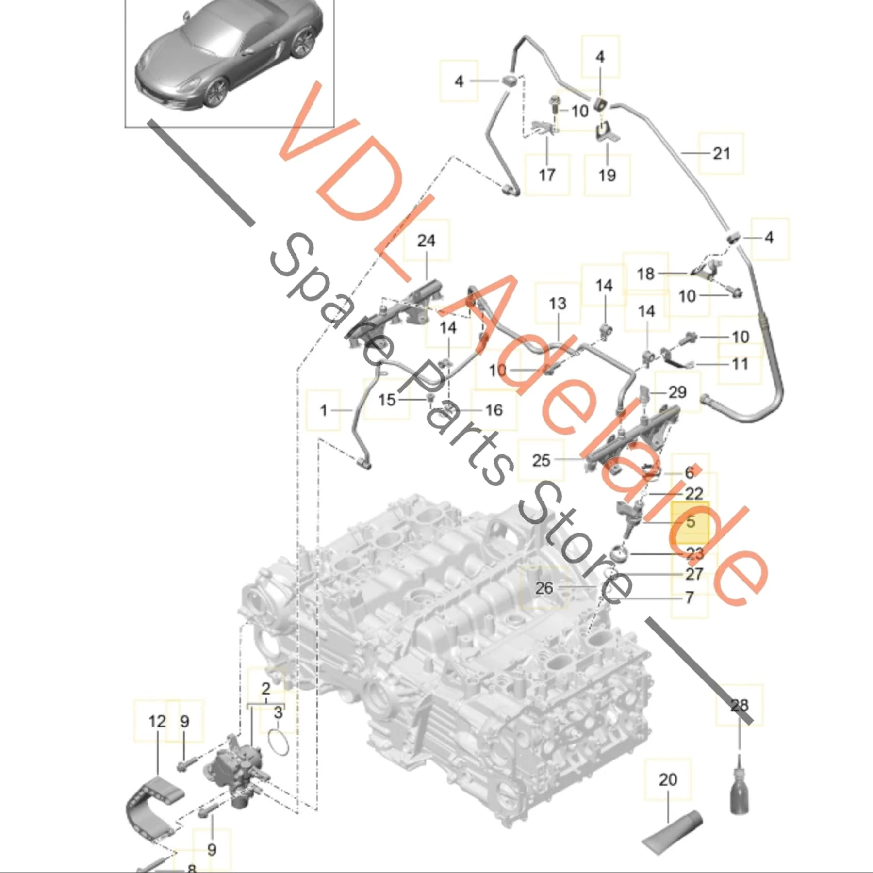 1x Porsche Boxster Cayman A122 2.7L Fuel Injector 9A111012820 9A111012823 - Image 2