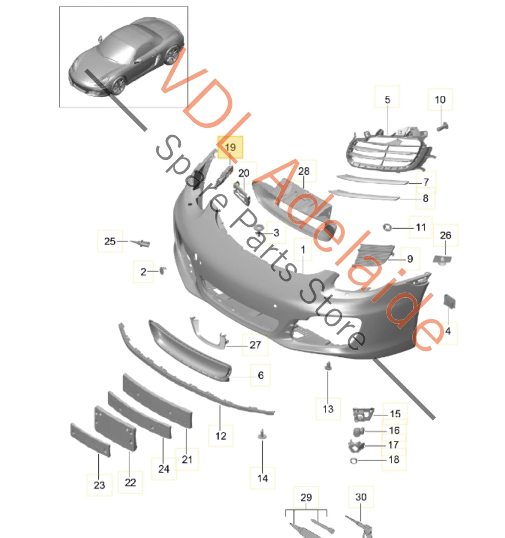 Porsche Boxster Cayman Right Front Bumper Retaining Bracket 98150553600 - Image 3