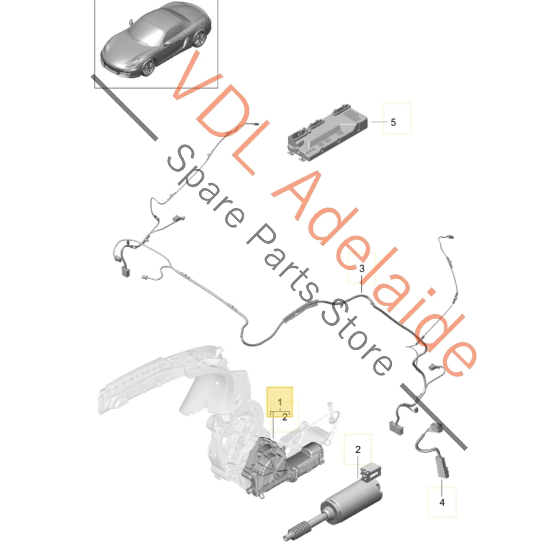 Porsche Boxster 981 Right Convertible Roof Motor & Gearbox 98156192400 98156192601 - Image 2