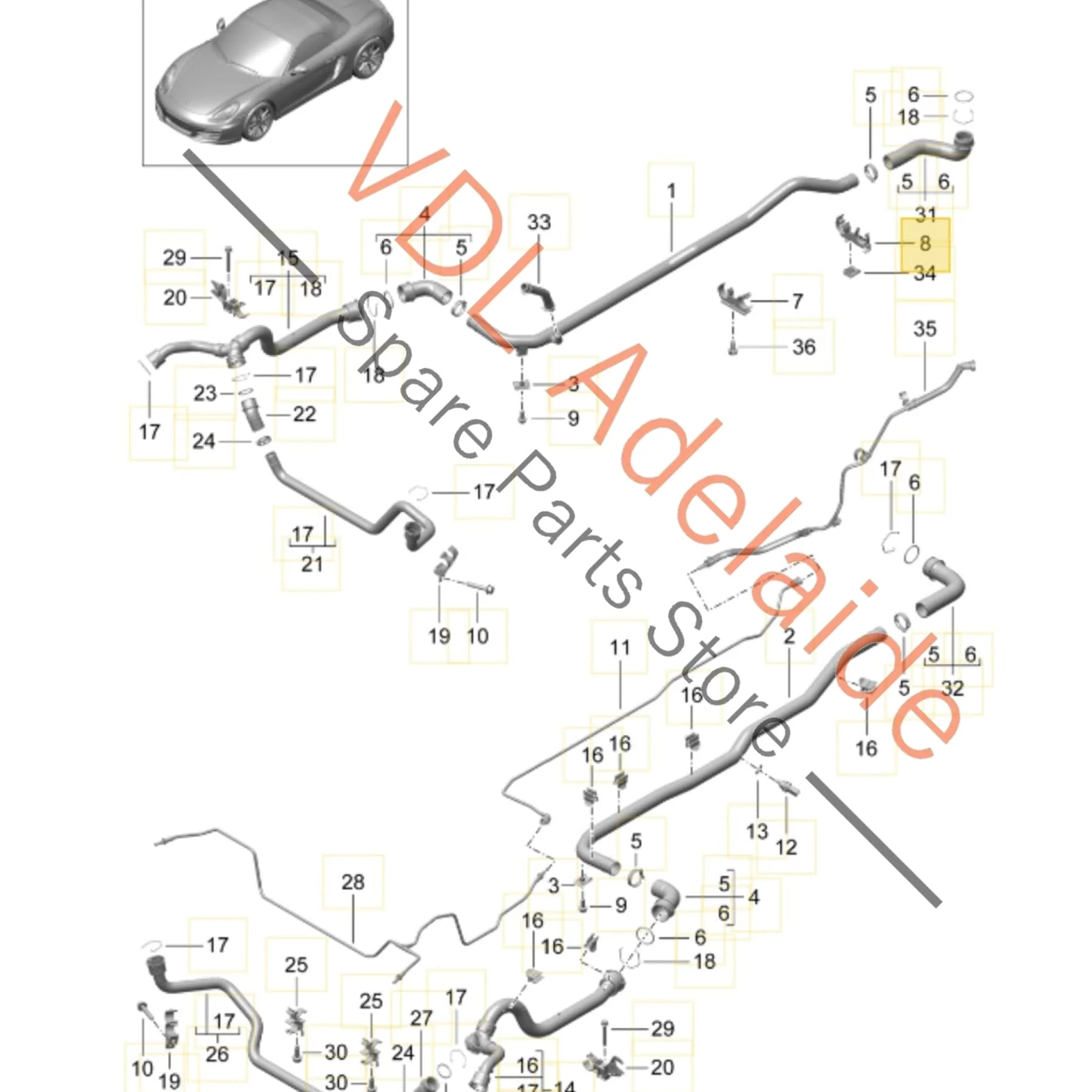 Porsche Cayman Boxster Bracket for Coolant Pipe Under Floor 98110654103 - Image 2
