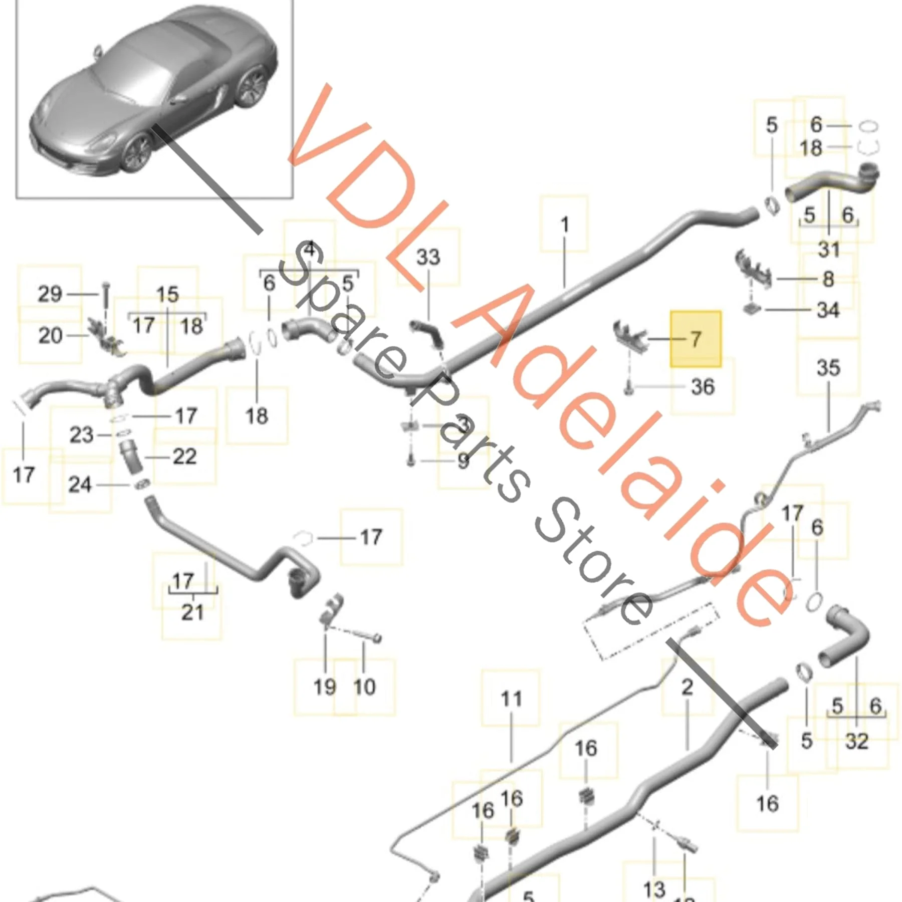 Porsche 911 Cayman Boxster Bracket for Coolant Pipe Under Floor Tunnel 99110654001 - Image 2