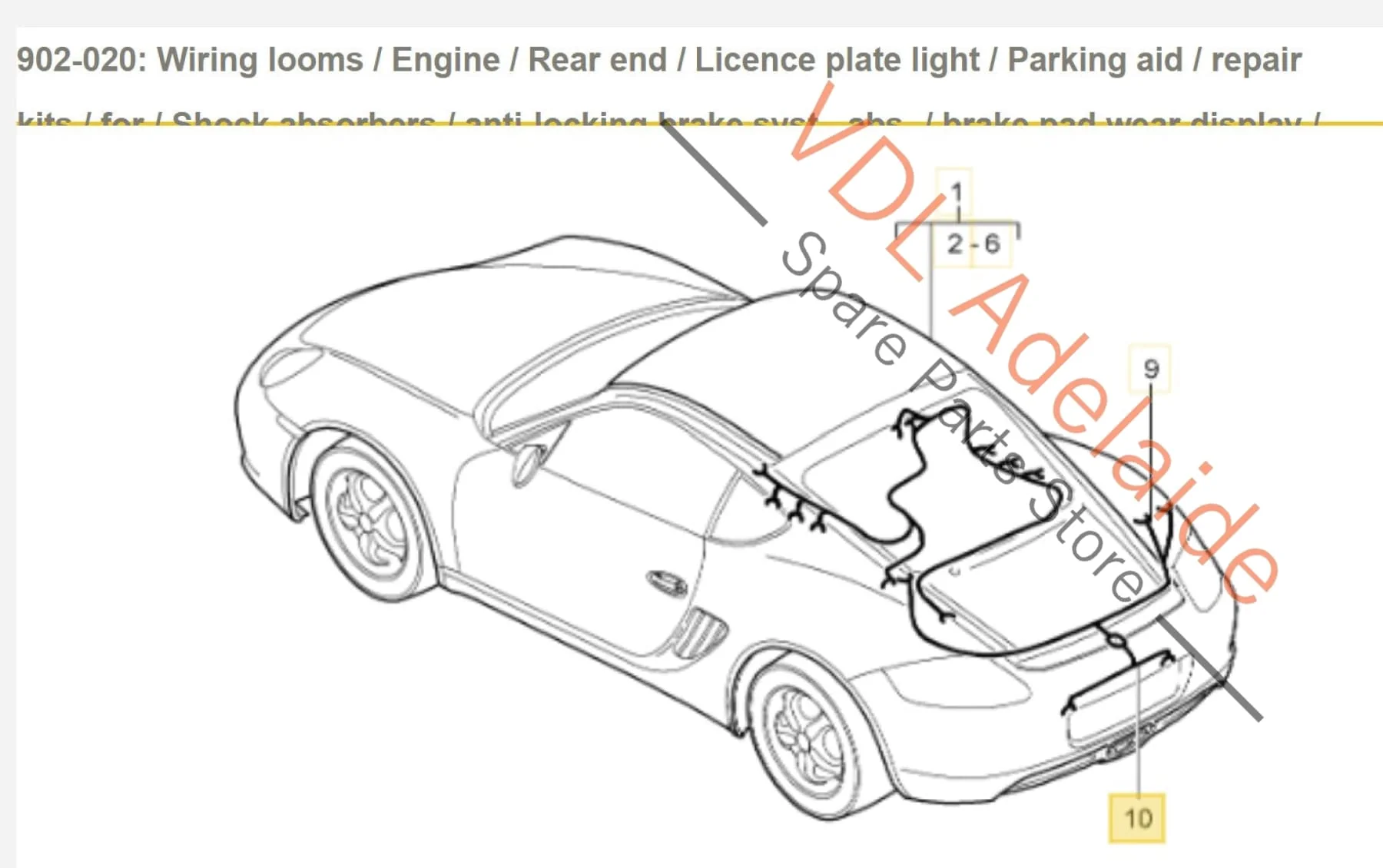 Porsche 911 Cayman Boxster Rear Parking Sensor Harness 99761266125 - Image 2