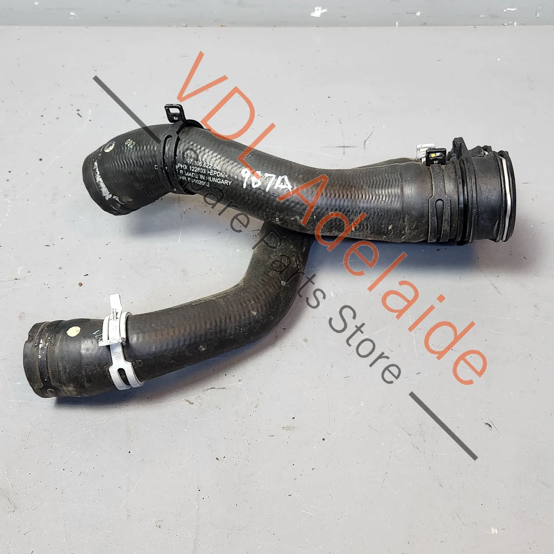 Porsche Cayman R Boxster Right Radiator Coolant Feed Hose Pipe Feed & Return 99710662204 99710662605 - Image 5