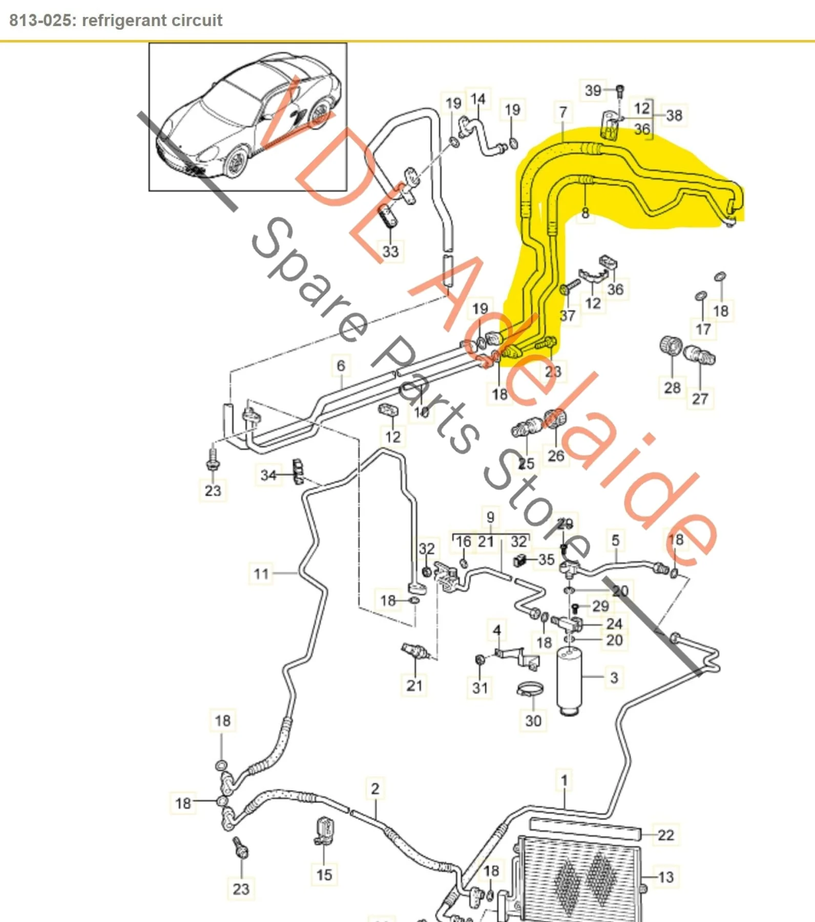 Porsche Cayman Air Conditioning Suction & Pressure Hose 9A157309704 9A157309704 - Image 2