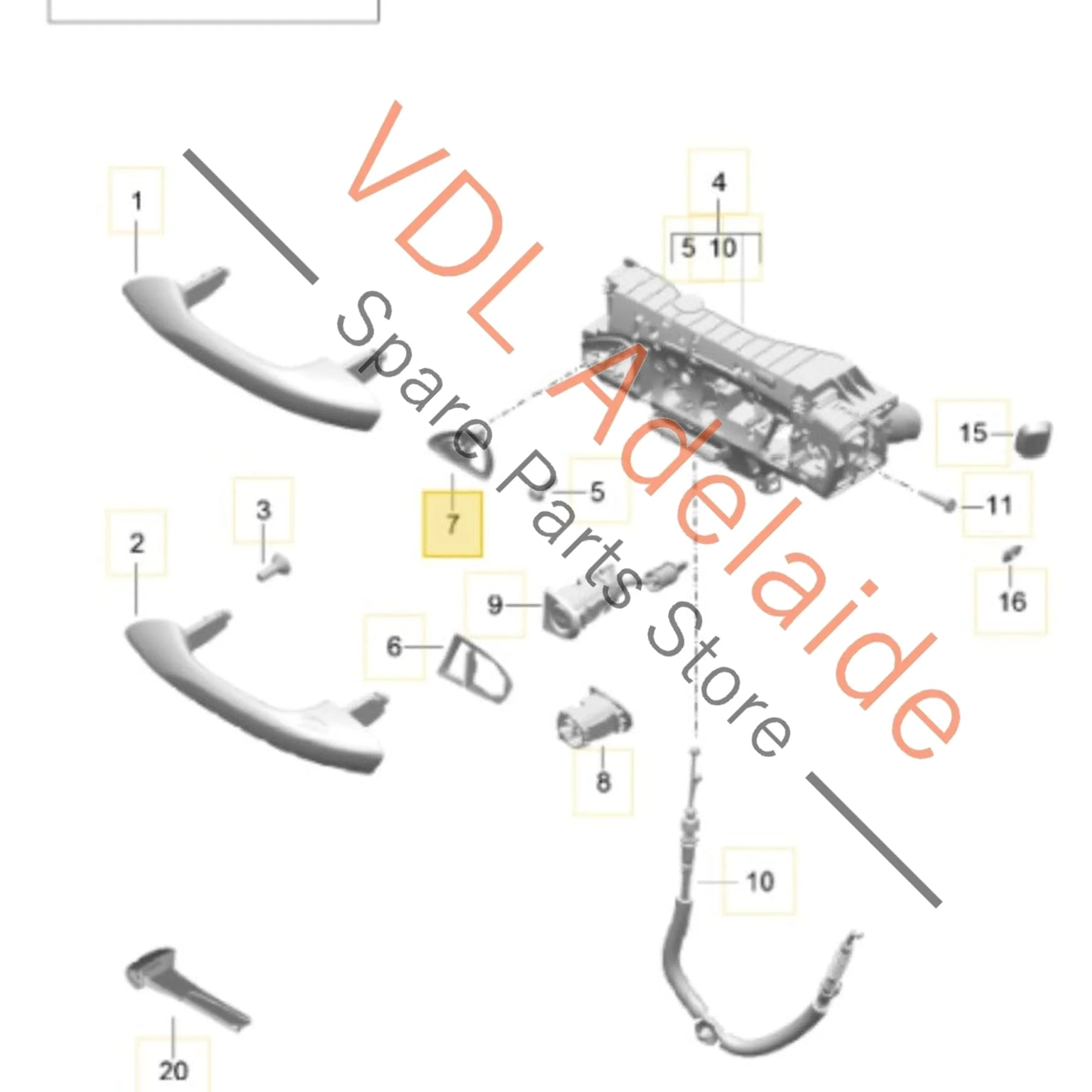 Porsche 911 991.2 Door Handle Mouting Piece Bracket Left 9P1837161 - Image 3