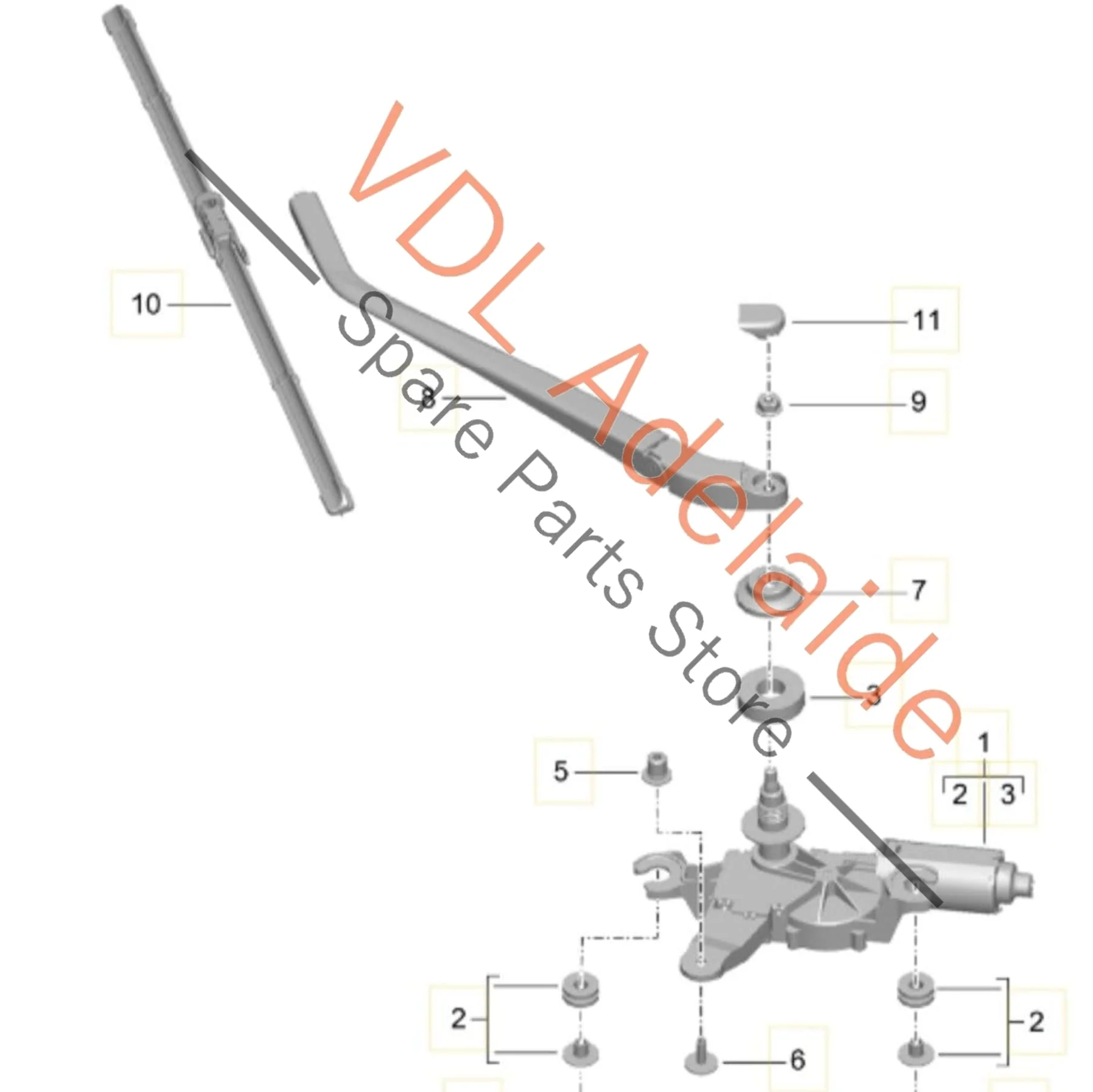 Porsche 911 Rear Windscreen Wiper Arm 99162818101 9P1955707 - Image 5