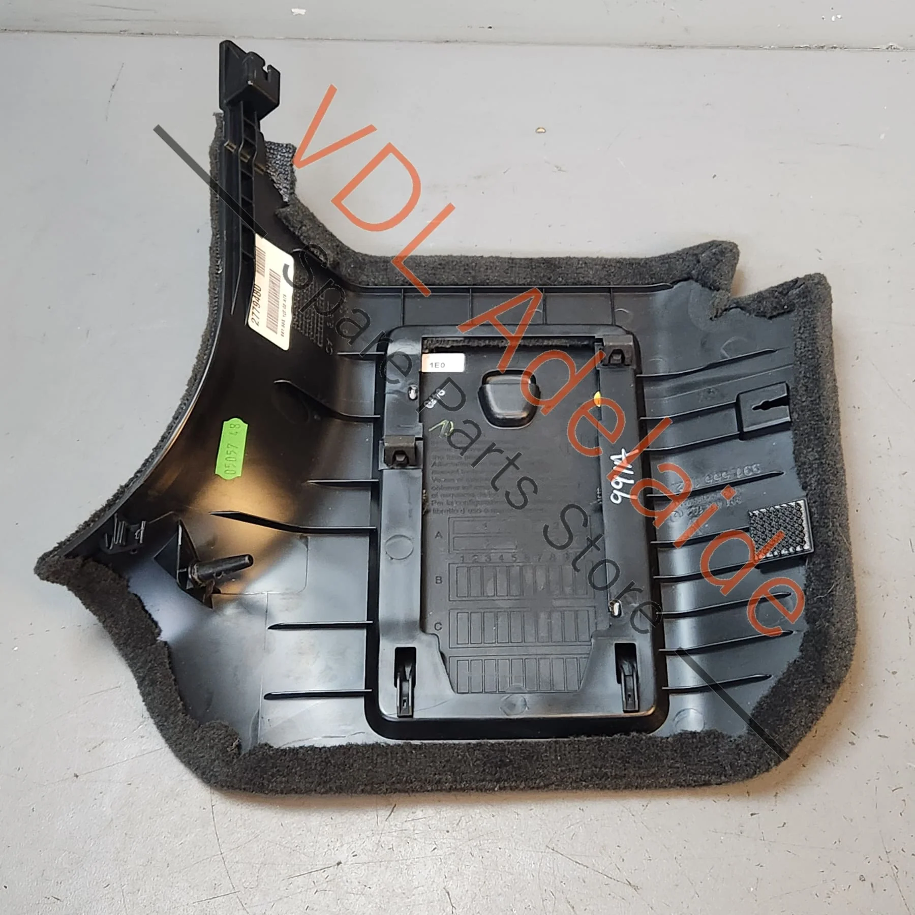 Porsche 911 Black Carpet Interior Right Trim Cover for Footwell Fuse Panel 99155510202 A75 99155562202 1E0 - Image 3