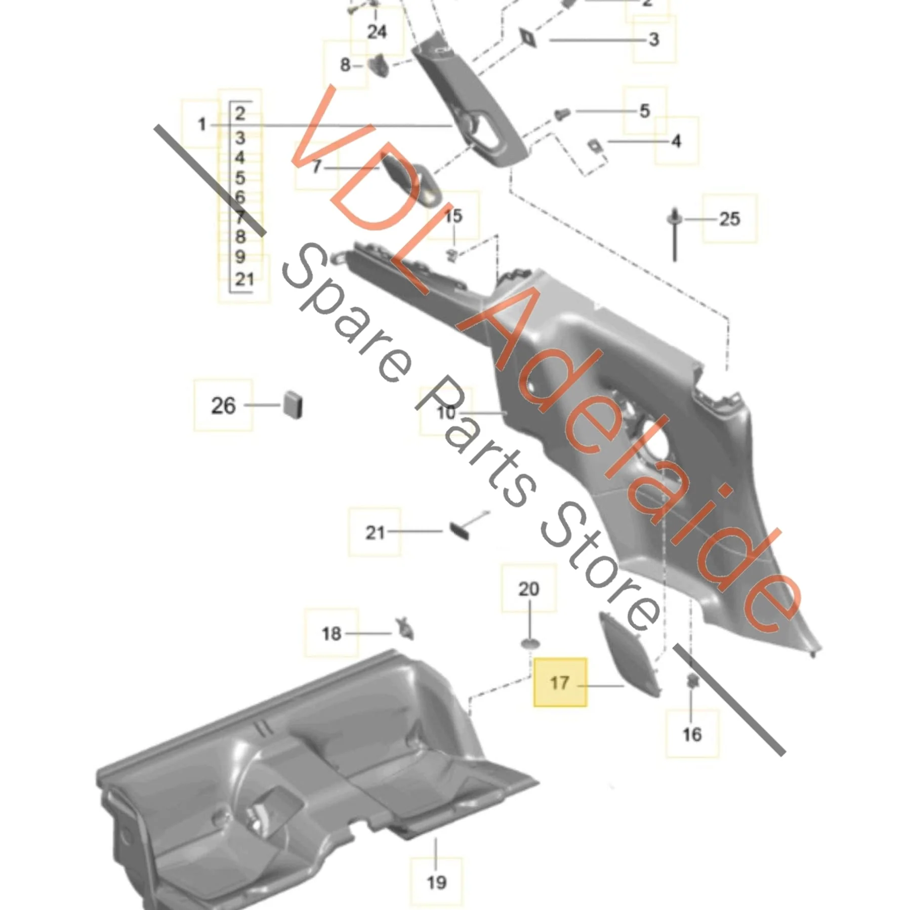 Porsche 911 Rear Left Interior Trim for Speaker Loudspeaker 99155504900 1E0 - Image 2