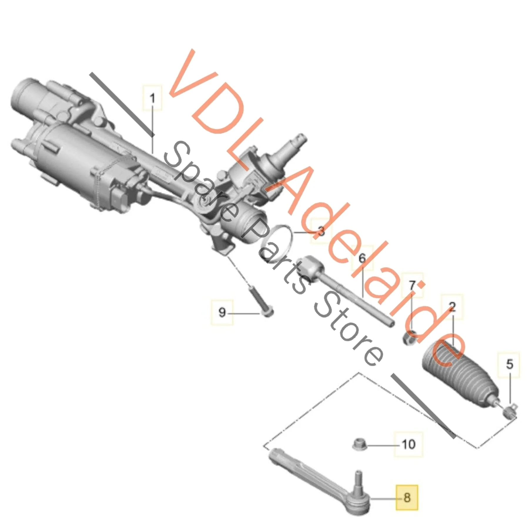 1x Porsche 911 Cayman Boxster Steering Rack End Track Tie Rod 99134713100 99134732200 - Image 2