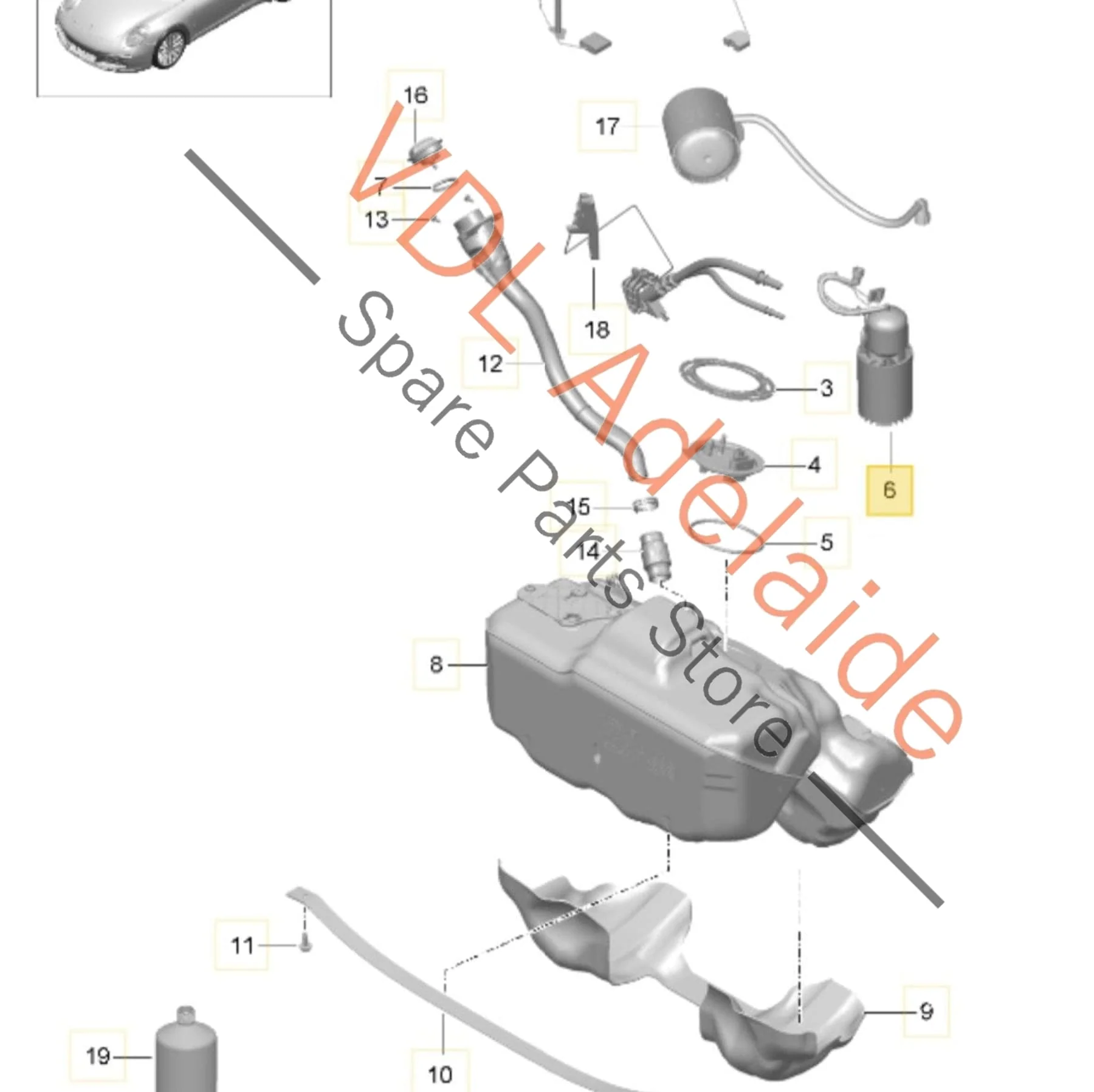 Porsche 911 In Tank Fuel Pump 9P1919087 9P1919087B - Image 2