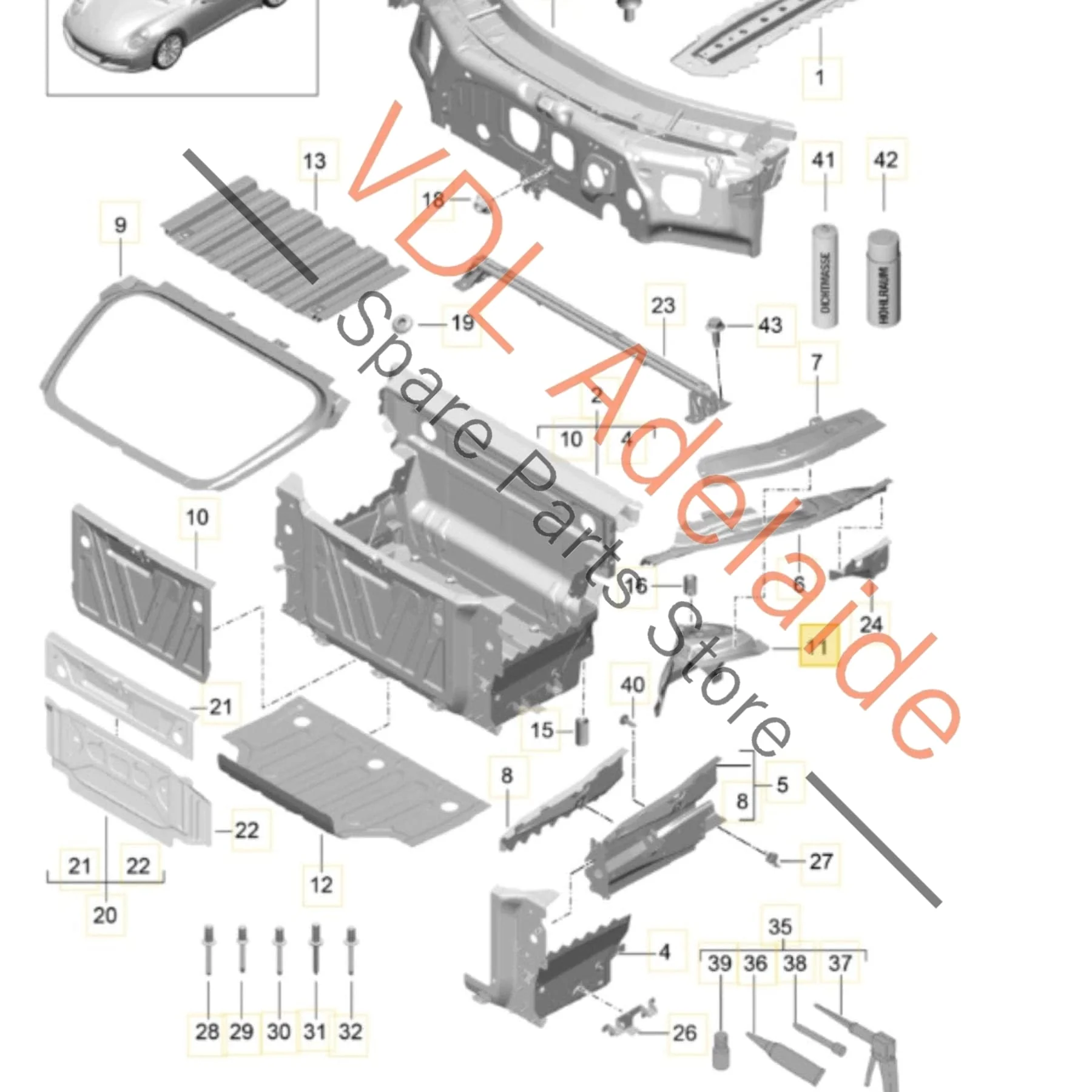 Porsche 911 Front Left Strut Suspension Mounting Structural Body Section 99150147700 GRV - Image 2