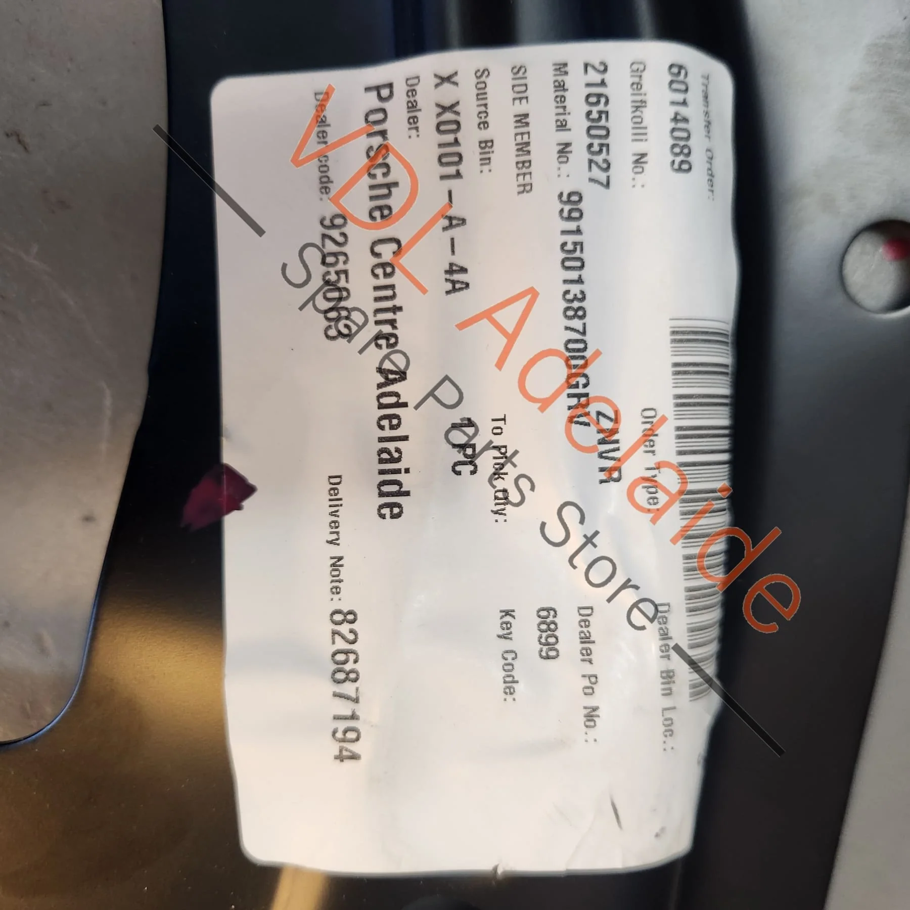 Porsche 911 Front Left Upper Chassis Rail Structural Body Section 99150138700 GRV - Image 3