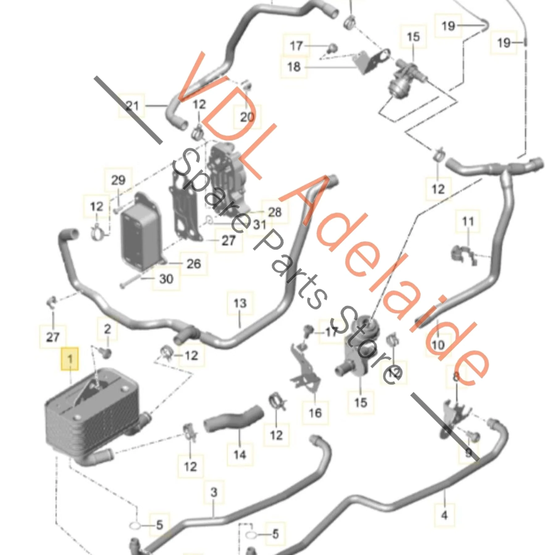 Porsche 911 ZF PDK Gearbox Transmission PDK Oil Cooler 9G130701700 - Image 2