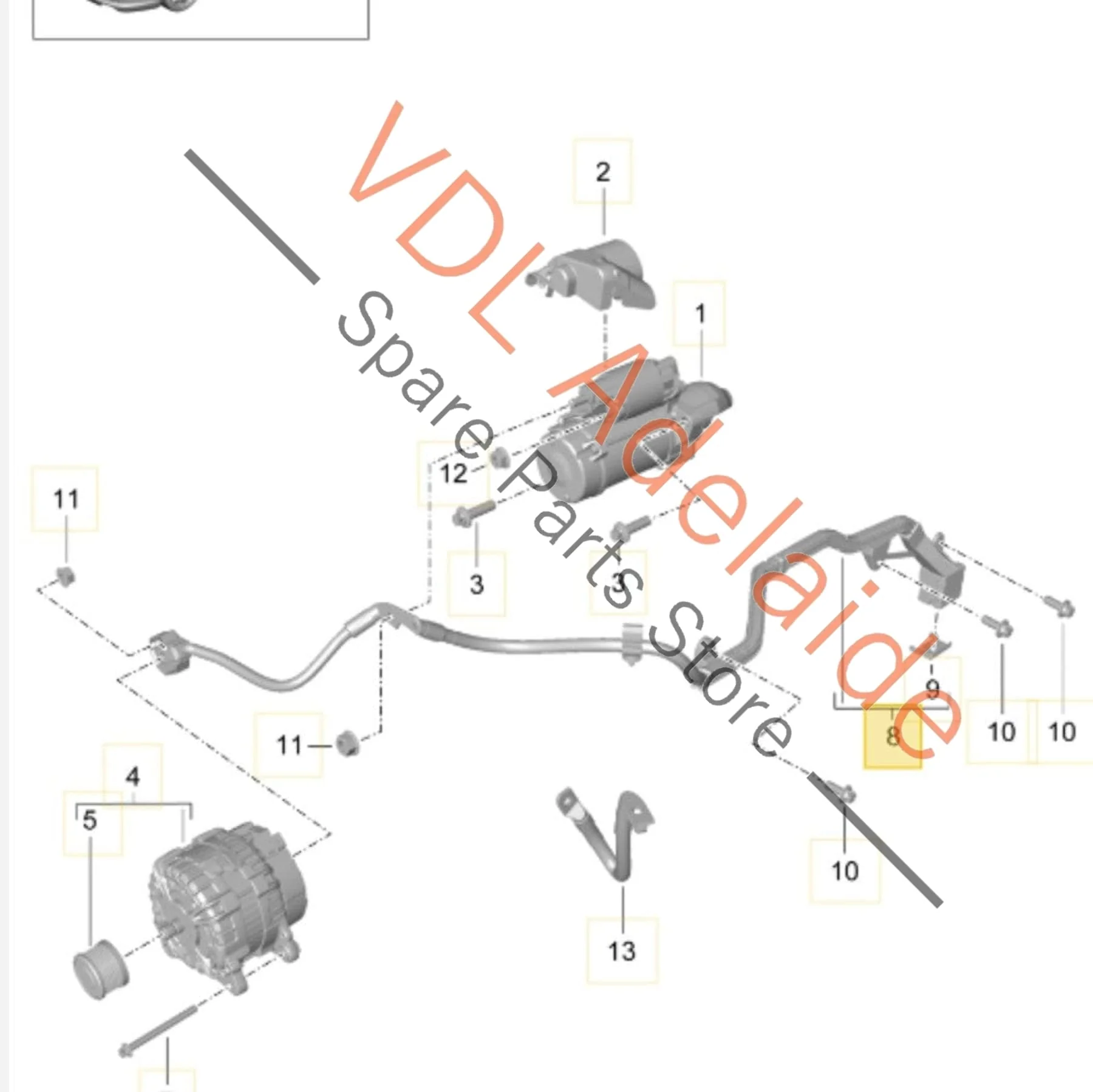 Porsche 911 Alternator Starter Wiring Harness Cable 9A160708102 - Image 2