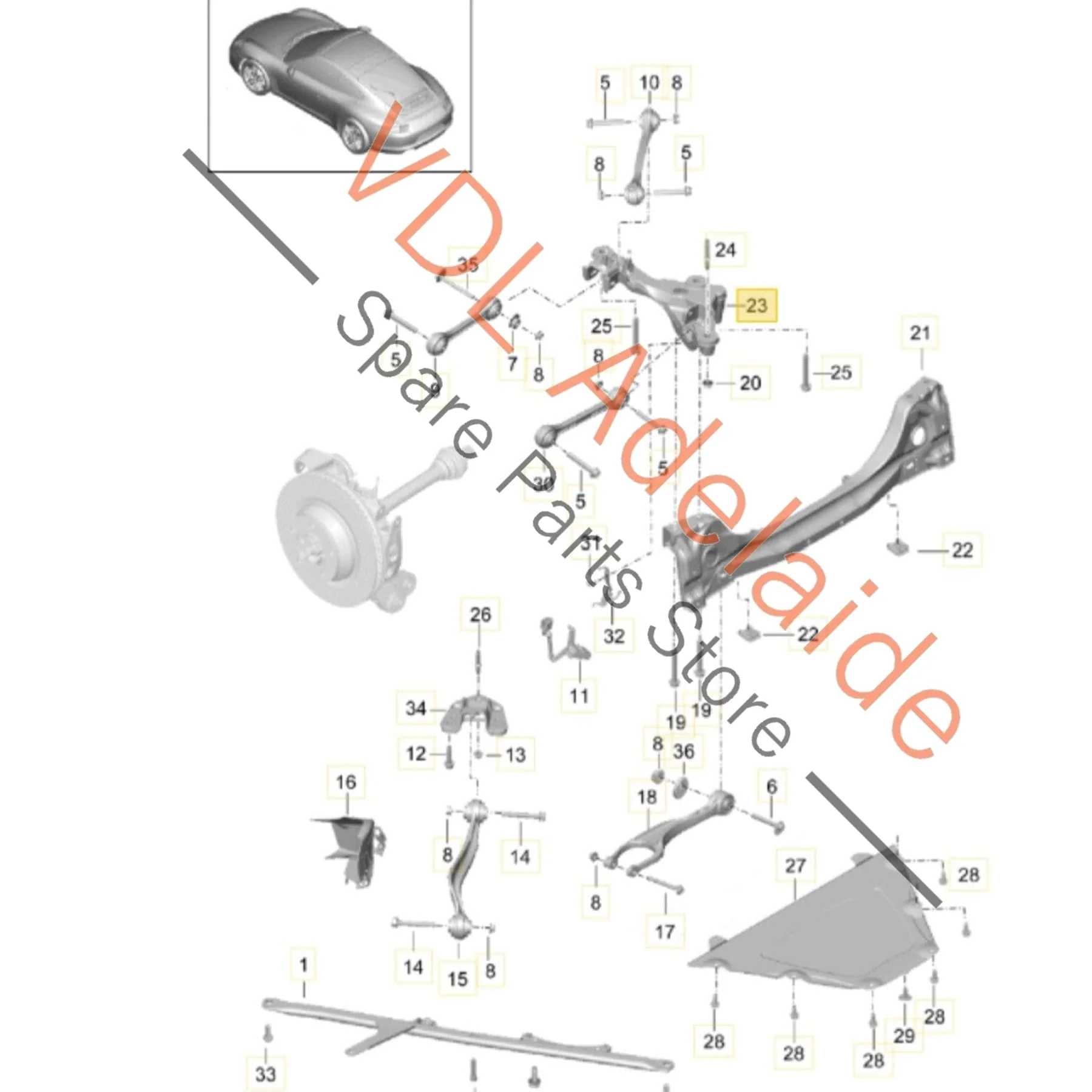 Porsche 911 Rear Suspension Mounting Bracket Right Side 9913315210 99133115211 - Image 2