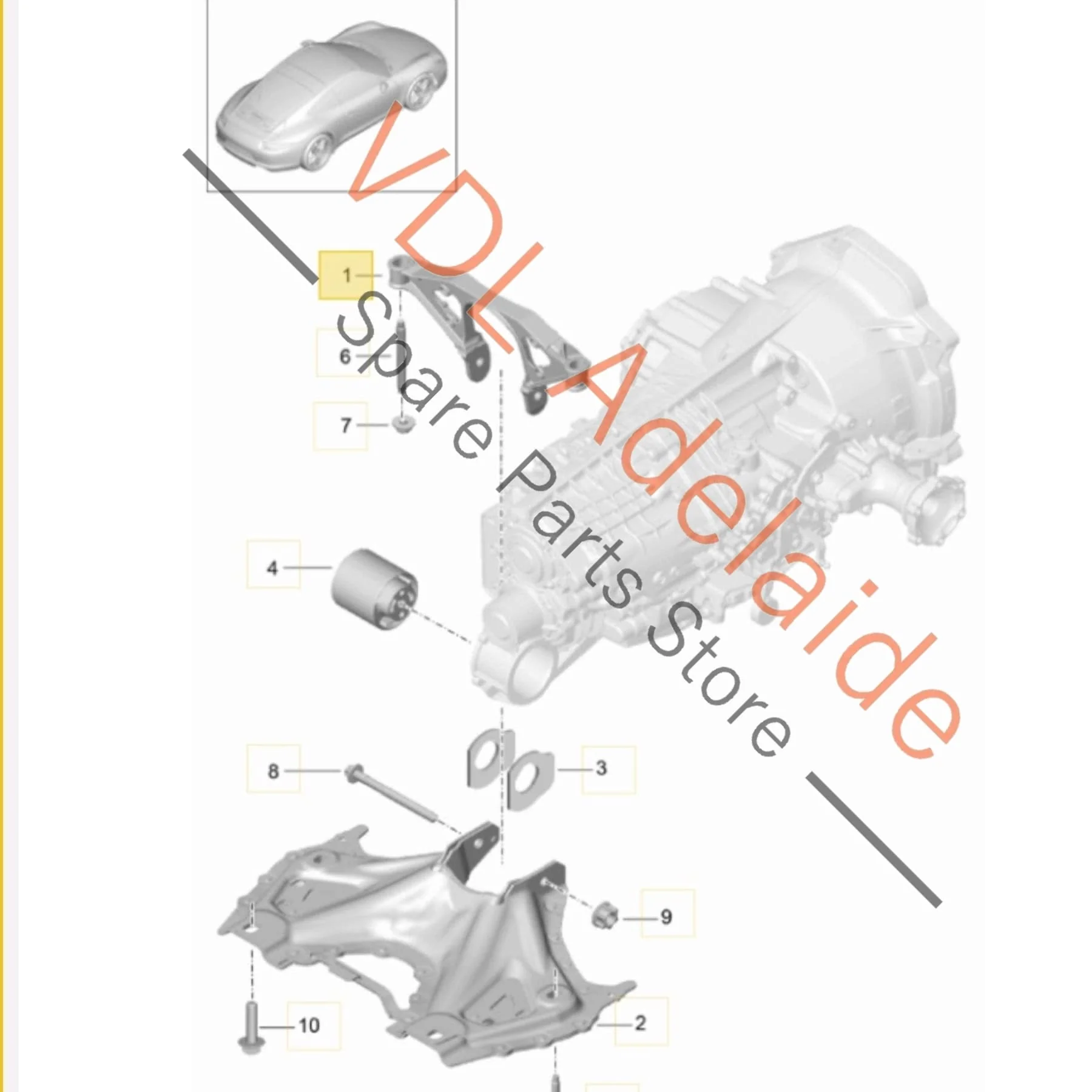 Porsche 911 Transmission Carrier Bracket Mount Aluminium 99137503904 - Image 2