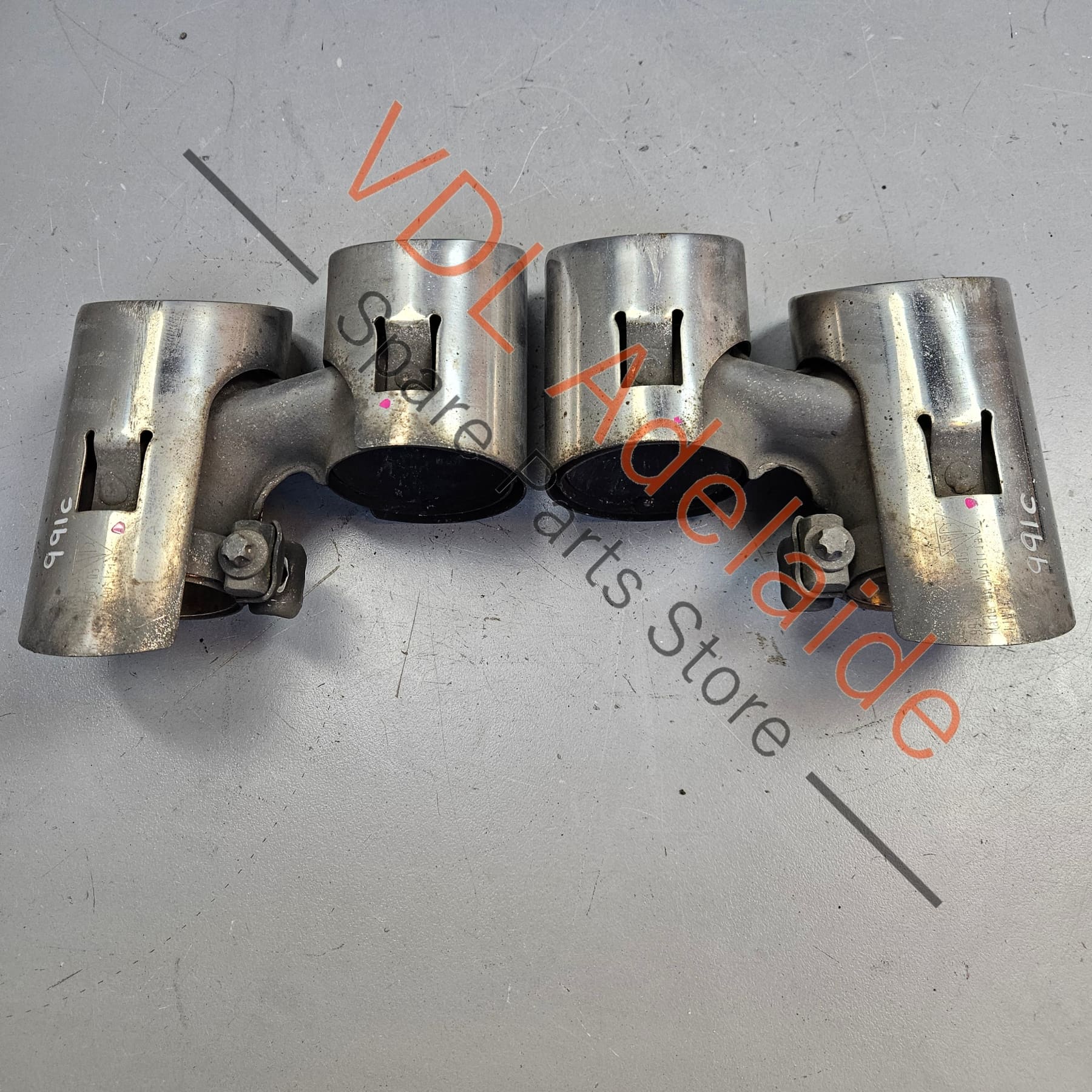 Porsche 911 Carrera S Quad Sport Exhaust Tail Pipe Set 99111146605 99111146505 - Image 3