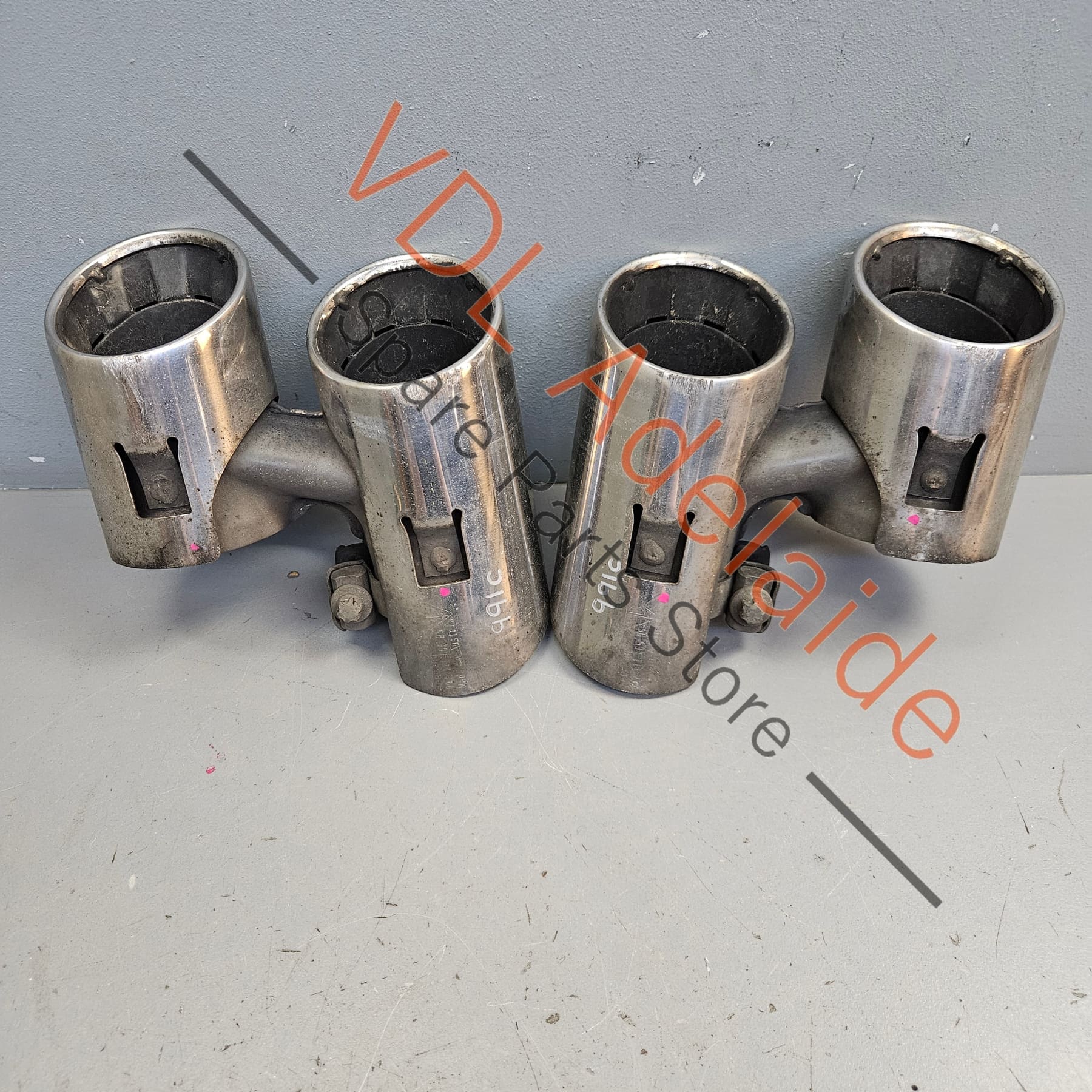 Porsche 911 Carrera S Quad Sport Exhaust Tail Pipe Set 99111146605 99111146505 - Image 7